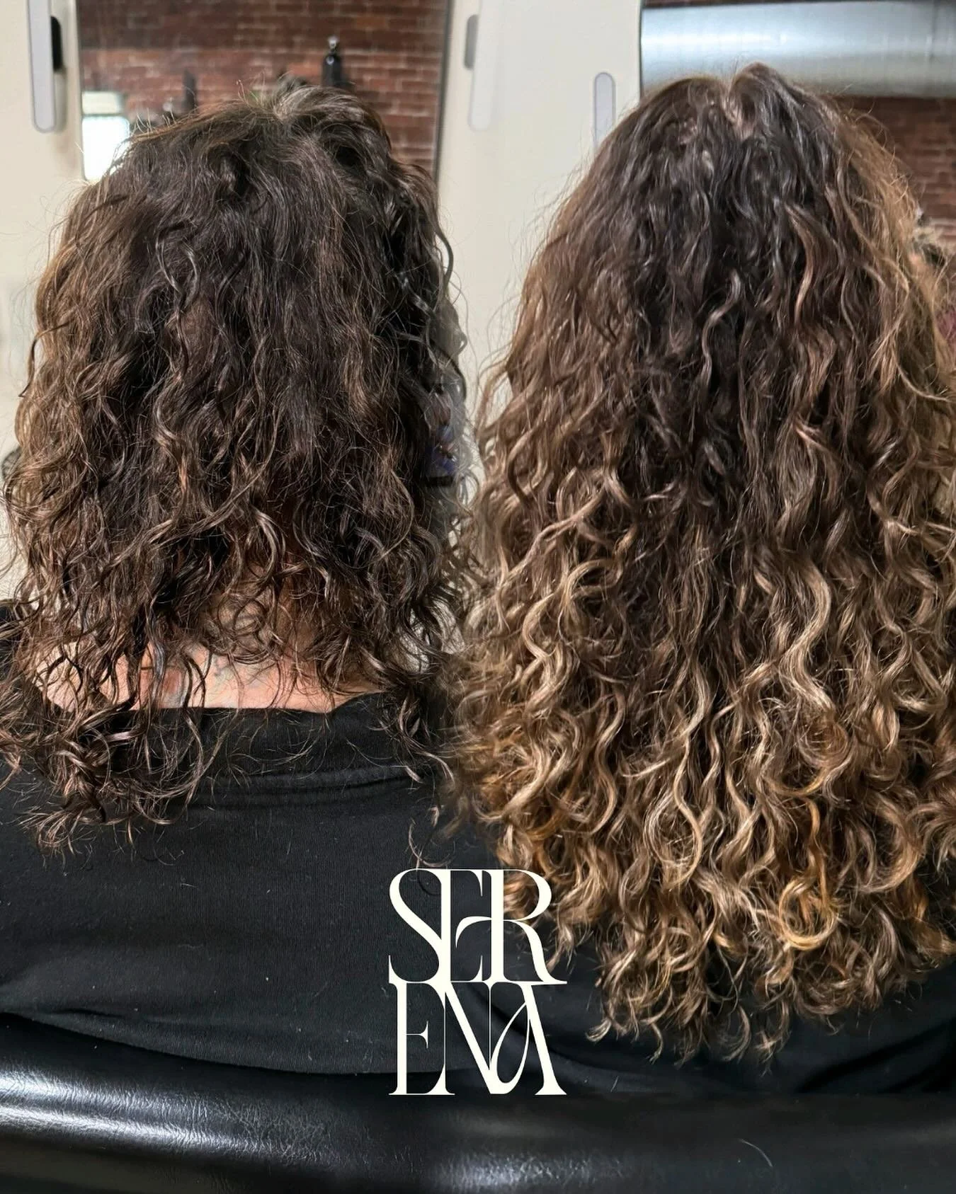 Naturally low-density hair transformed by a custom set of curly keratin bonds. Her color, pattern, and texture were custom blended for HER desired look and feel. 

She won&rsquo;t have to be in for another 3-4 months. 

Her home care? Keep it clean, 
