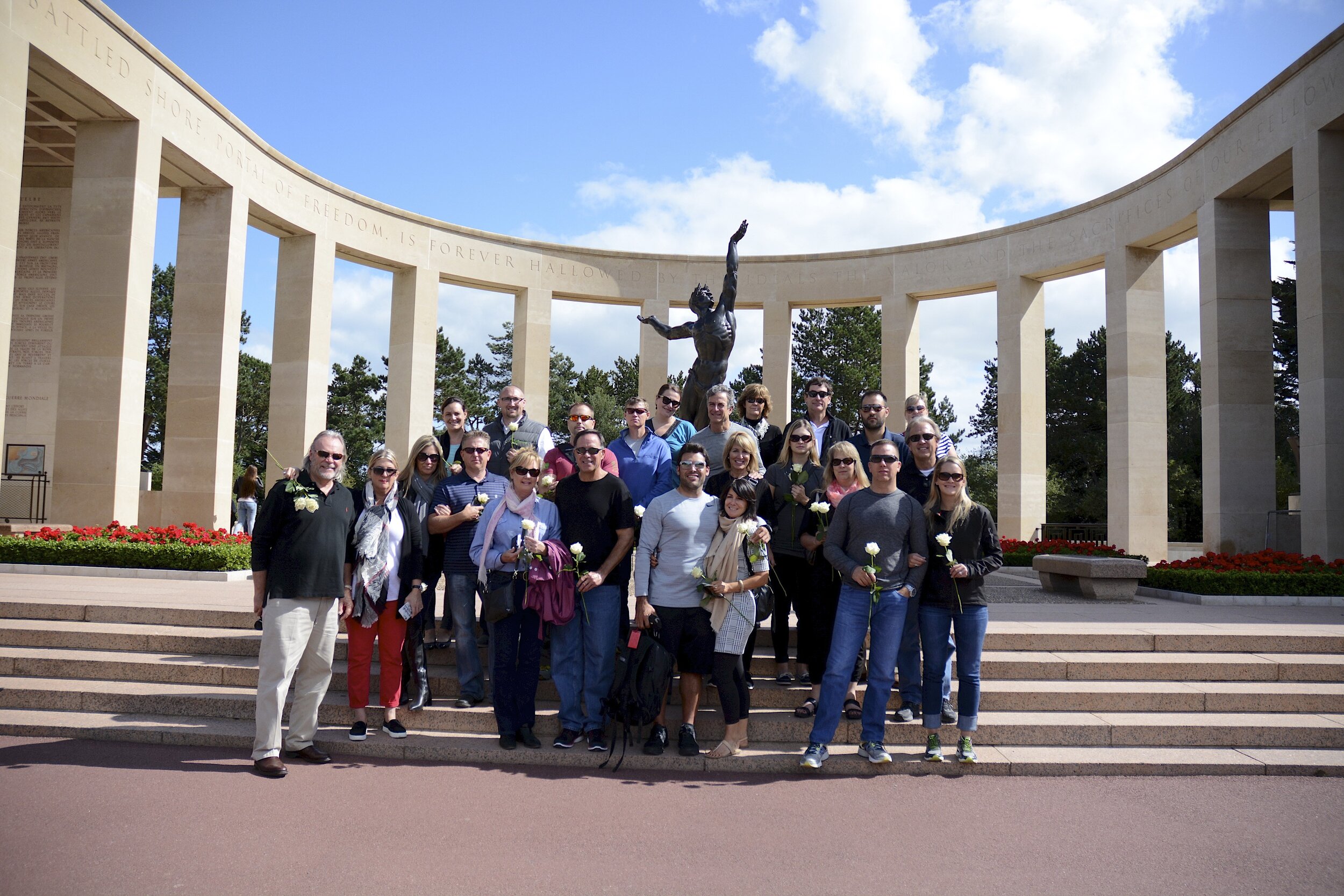 PI pic of France group in front of Normandy.jpg