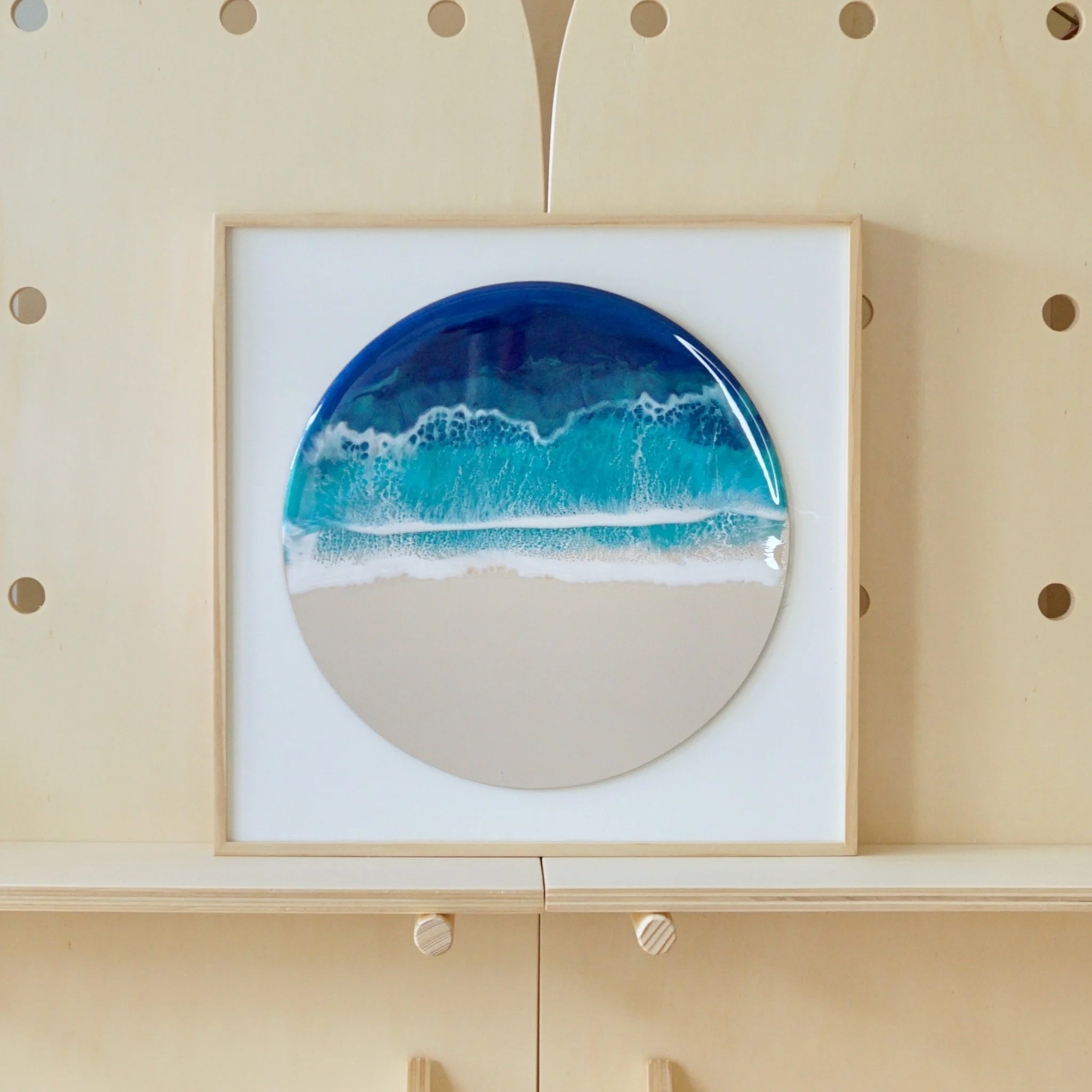 Round Framed Resin Seascape Artwork