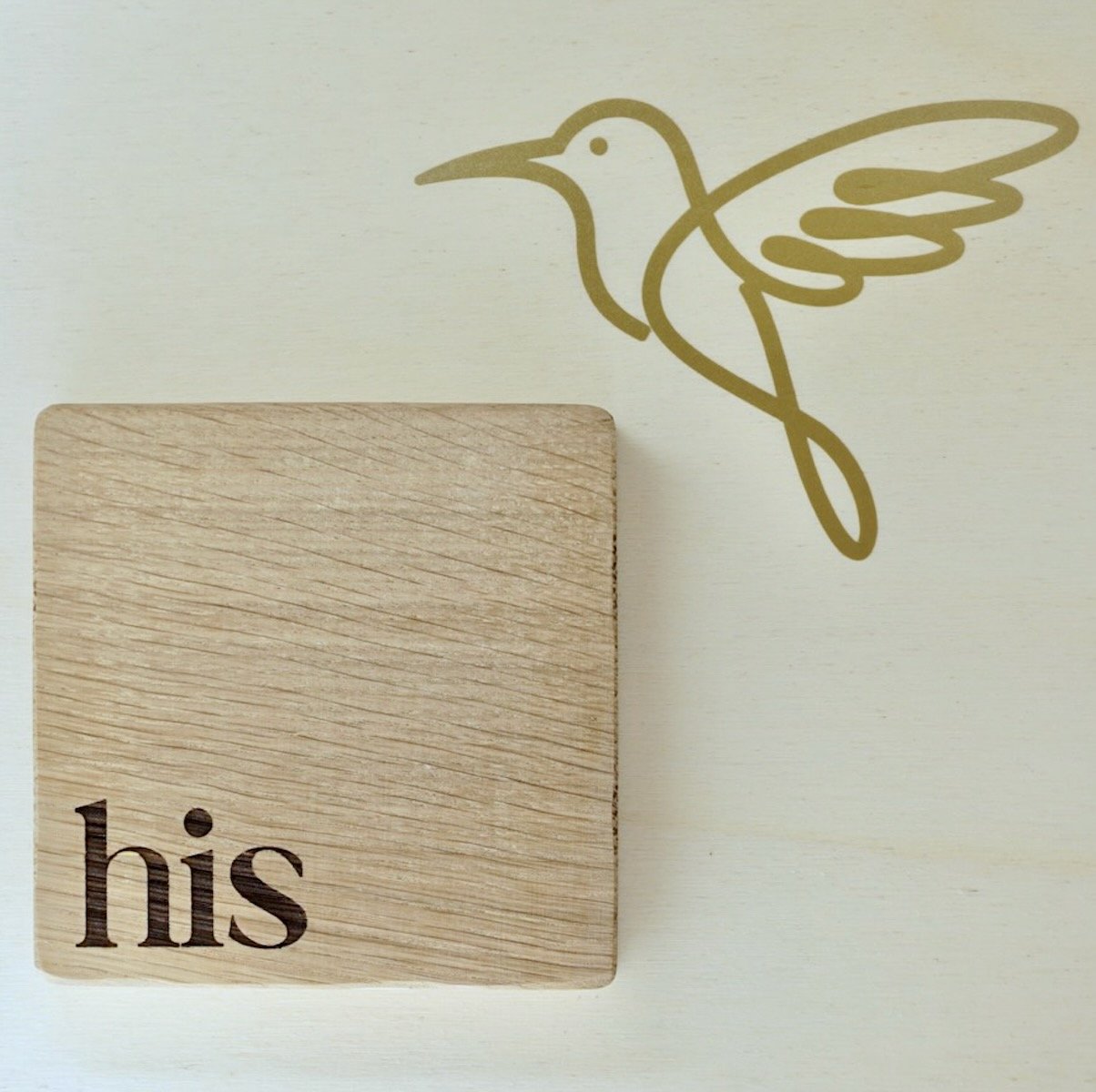 Handcrafted Oak Text Coasters