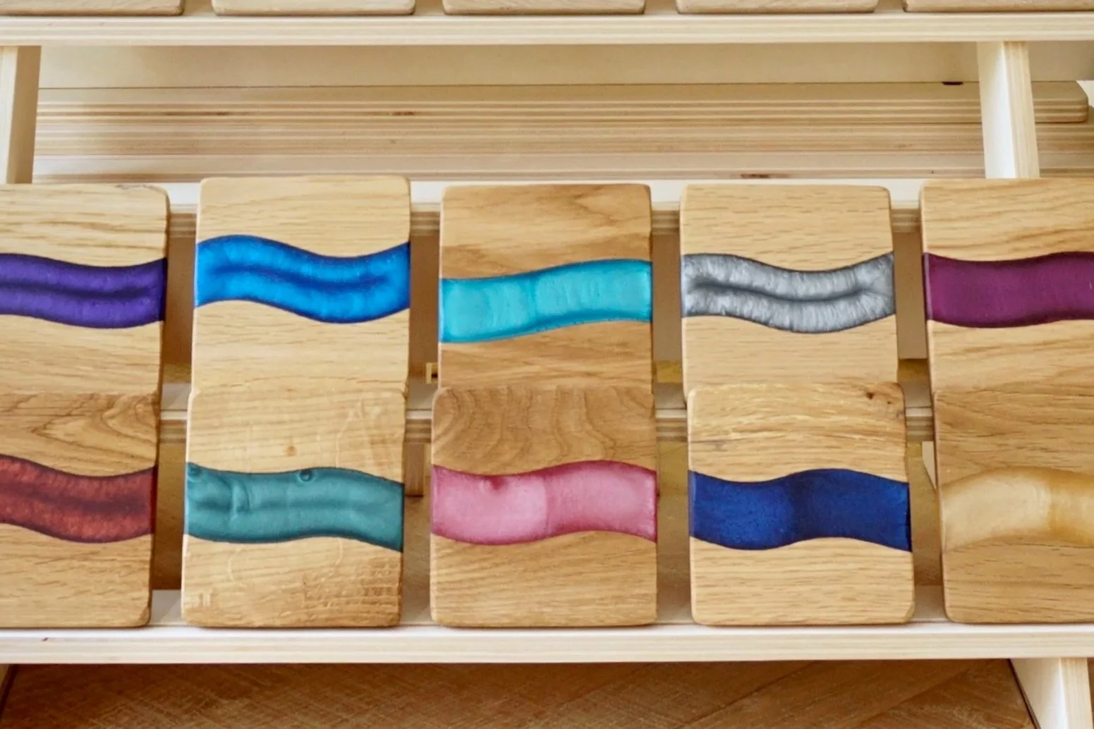 Handcrafted Oak & Resin Coasters