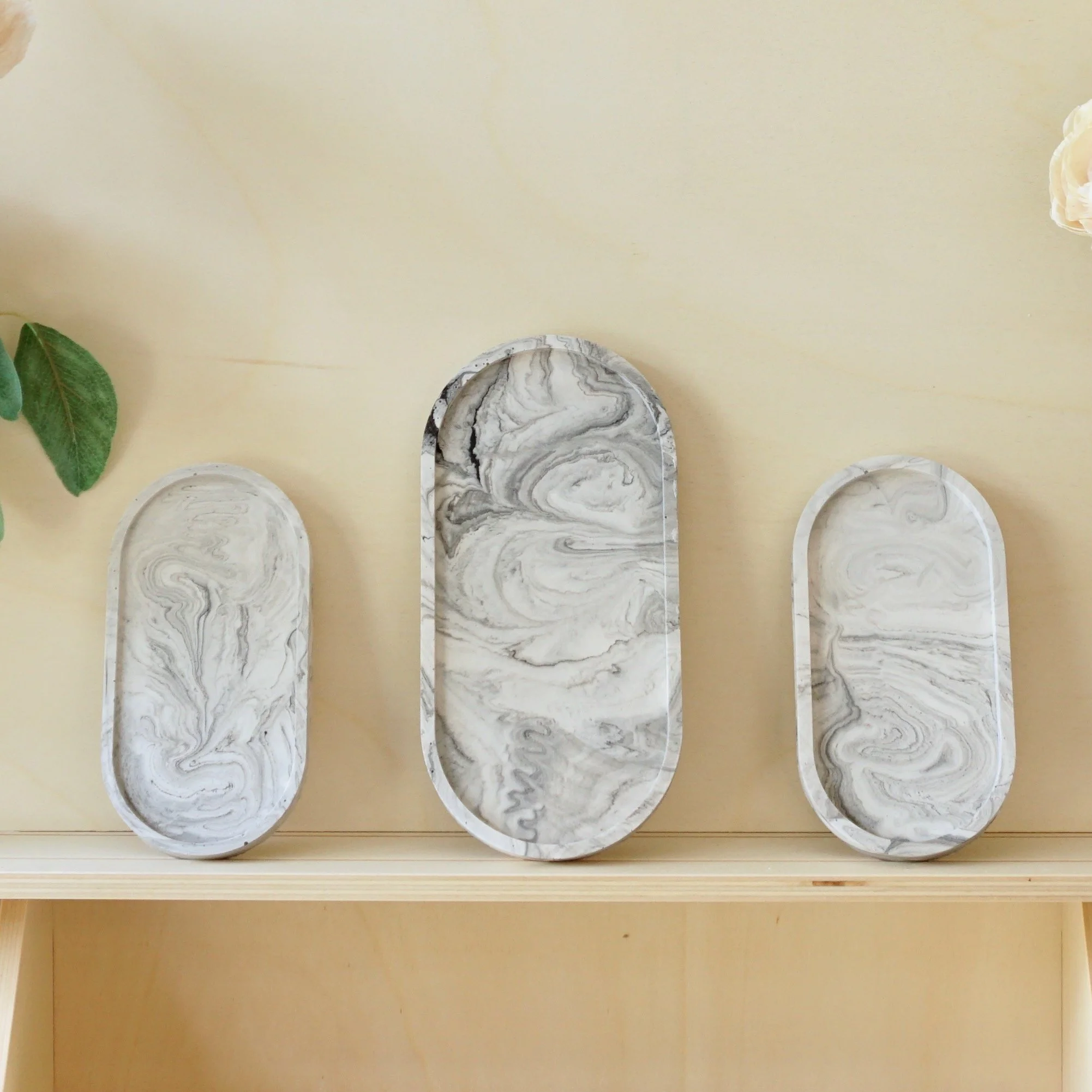 Black & White Marble Effect Tray