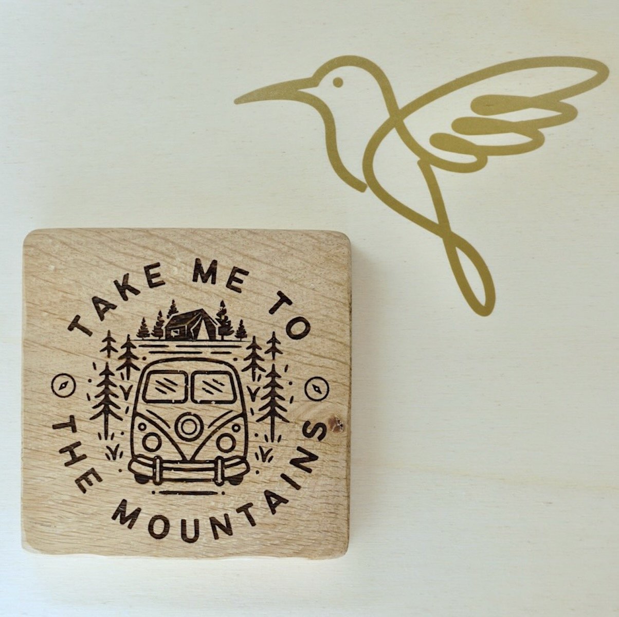 Handcrafted Oak Text Coasters