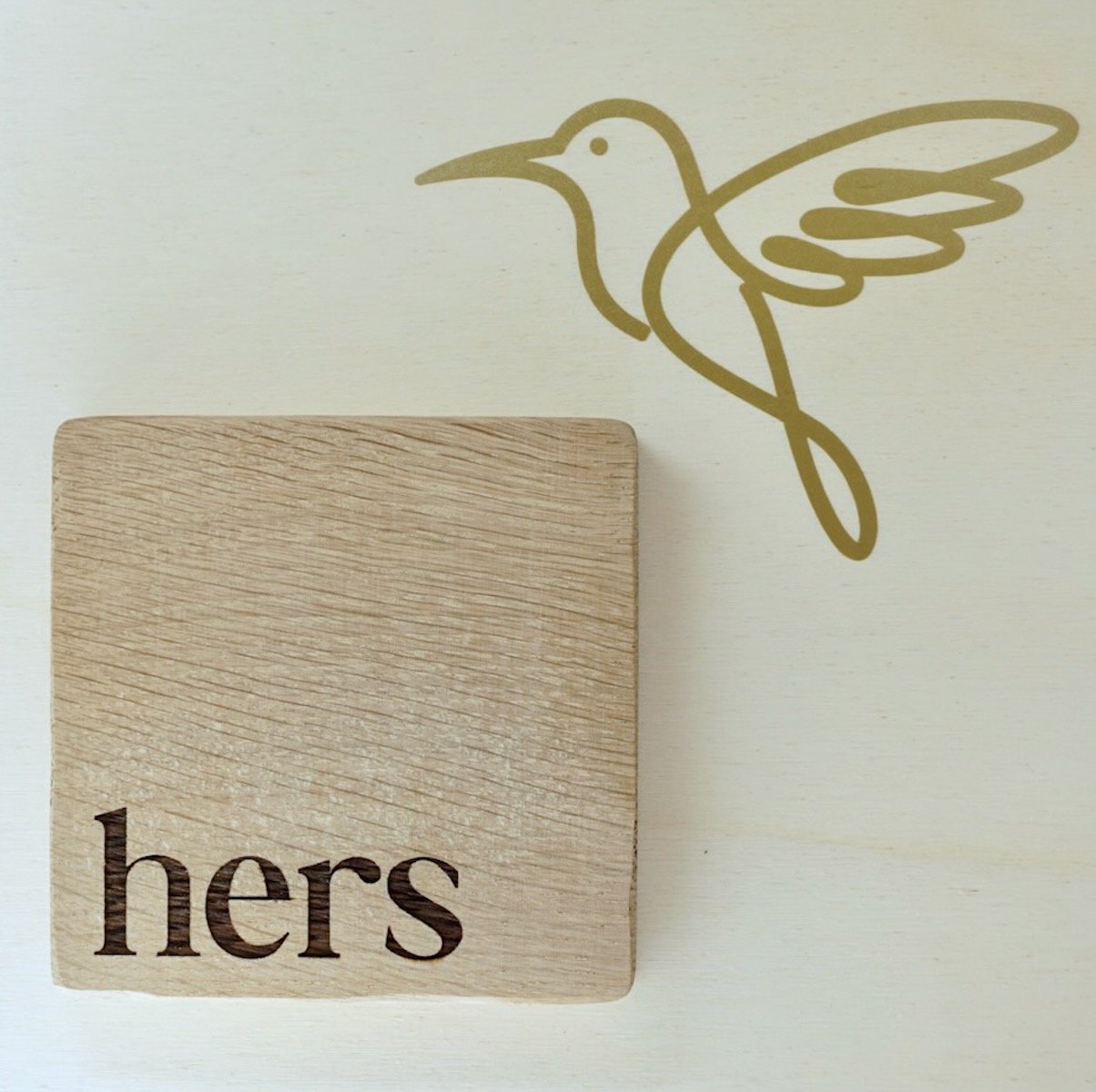 Handcrafted Oak Text Coasters
