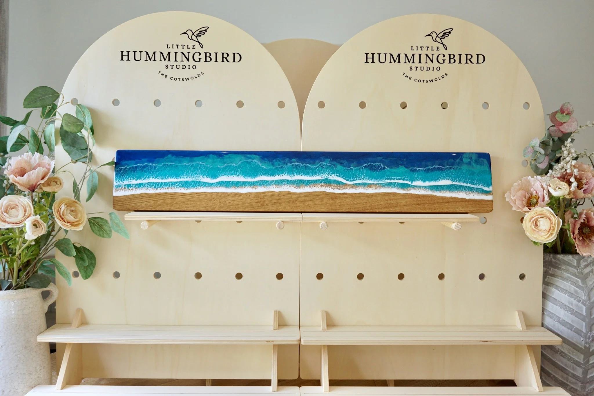 Long Oak & Resin Seascape Artwork