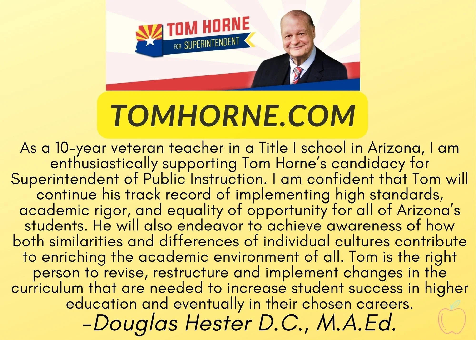 Endorsements — Tom Horne for Arizona State Superintendent of Public Instruction