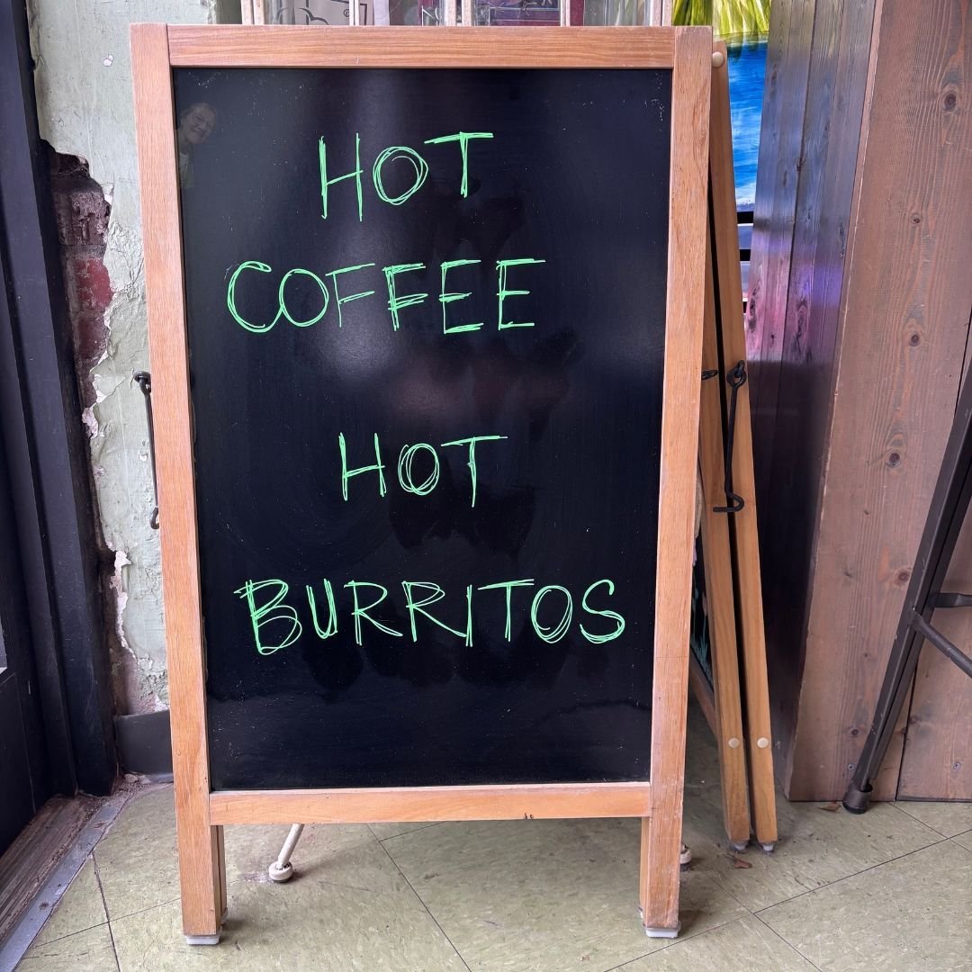 Don't let the Sunday Scaries get you down. We'll be open tomorrow at 9am sharp with hot coffee &amp; hot breakfast burritos ready to go! Vegan, Vegetarian, Hickory Nut Gap &amp; Gluten Free options! See you in the morning! 

With love, 
West Village 