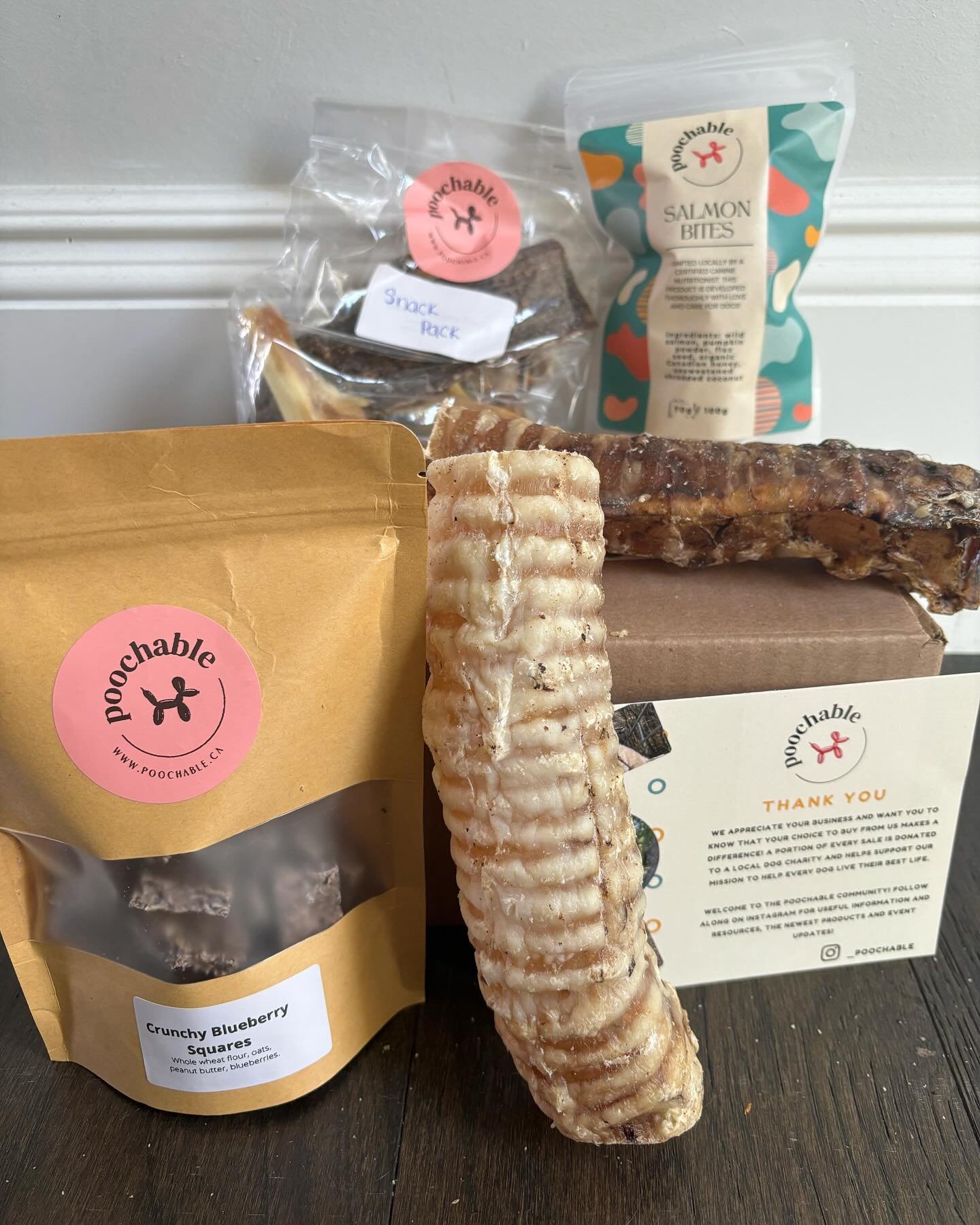 We&rsquo;ve brought back our monthly refresh subscription boxes! Our April box included some Poochable favourites like Cheddar Bones, Salmon Bites, Beef Tracheas and Snack Pack.

Our monthly refresh boxes are packed with Poochable treats, seasonal de