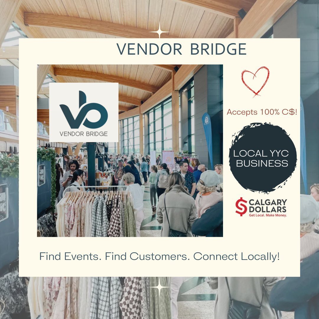 Are you a vendor or entrepreneur in Calgary? Check out @vendorbridgeca to get connected with the right markets and events for you! 

#shoplocalyyc #yyc #calgary #yycnow #calgarydollars