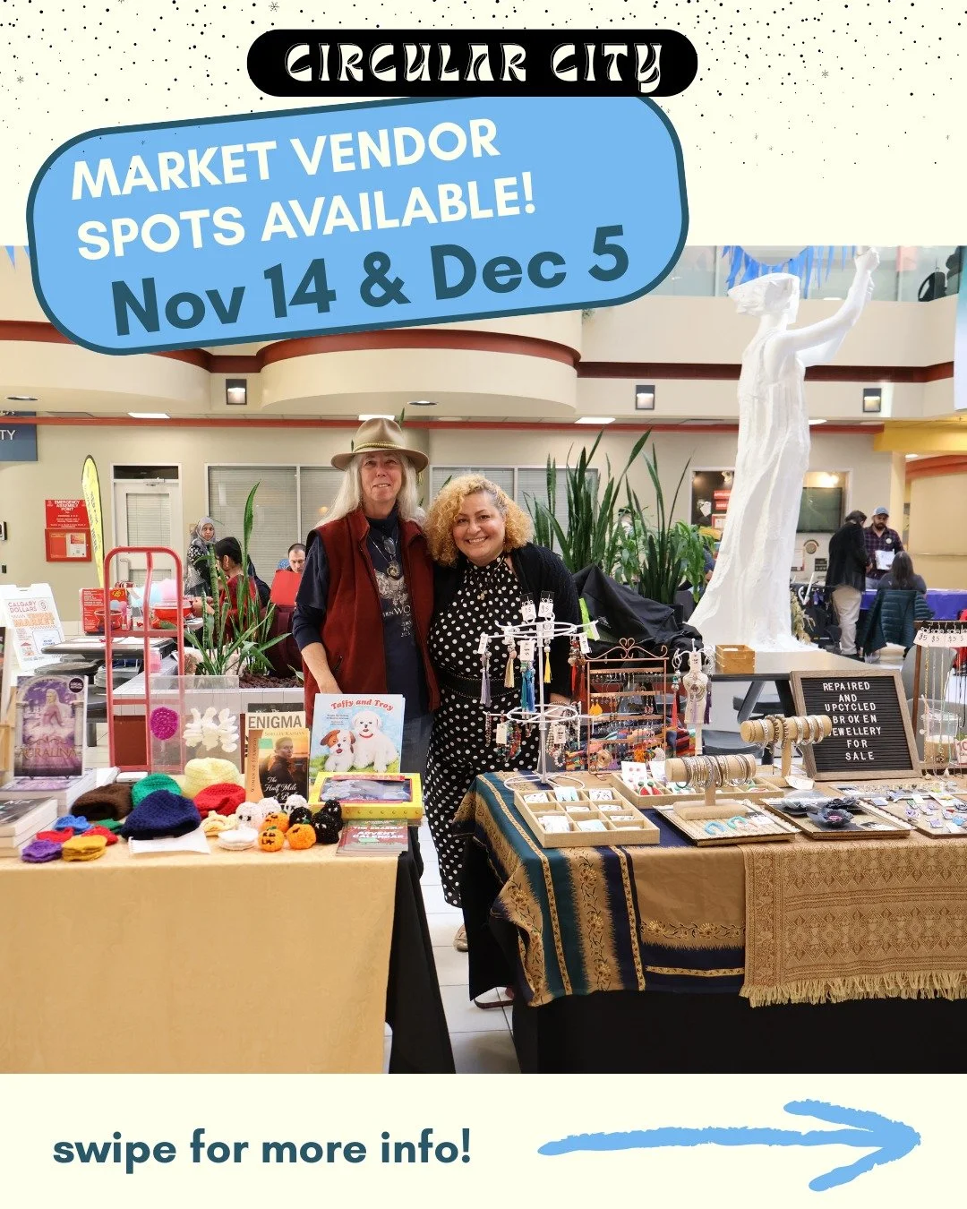 We have had some market vendors spots open up for our upcoming winter markets on Nov. 14 and Dec 5 at the @genesiscentre !! 

If you are a micro/small business owner, crafter, maker, vintage slinger, or even a first-time vendor this is a great opport