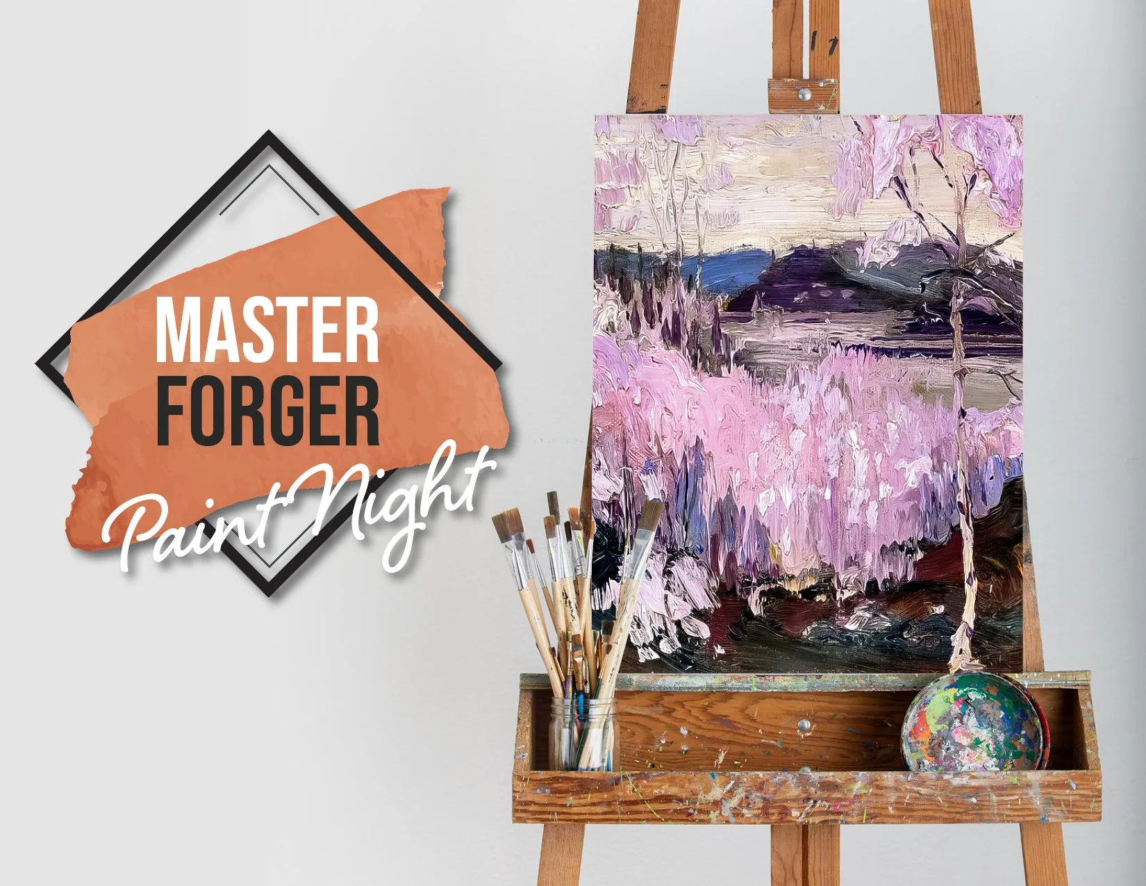 Master Forger Paint Night Logo with Easel