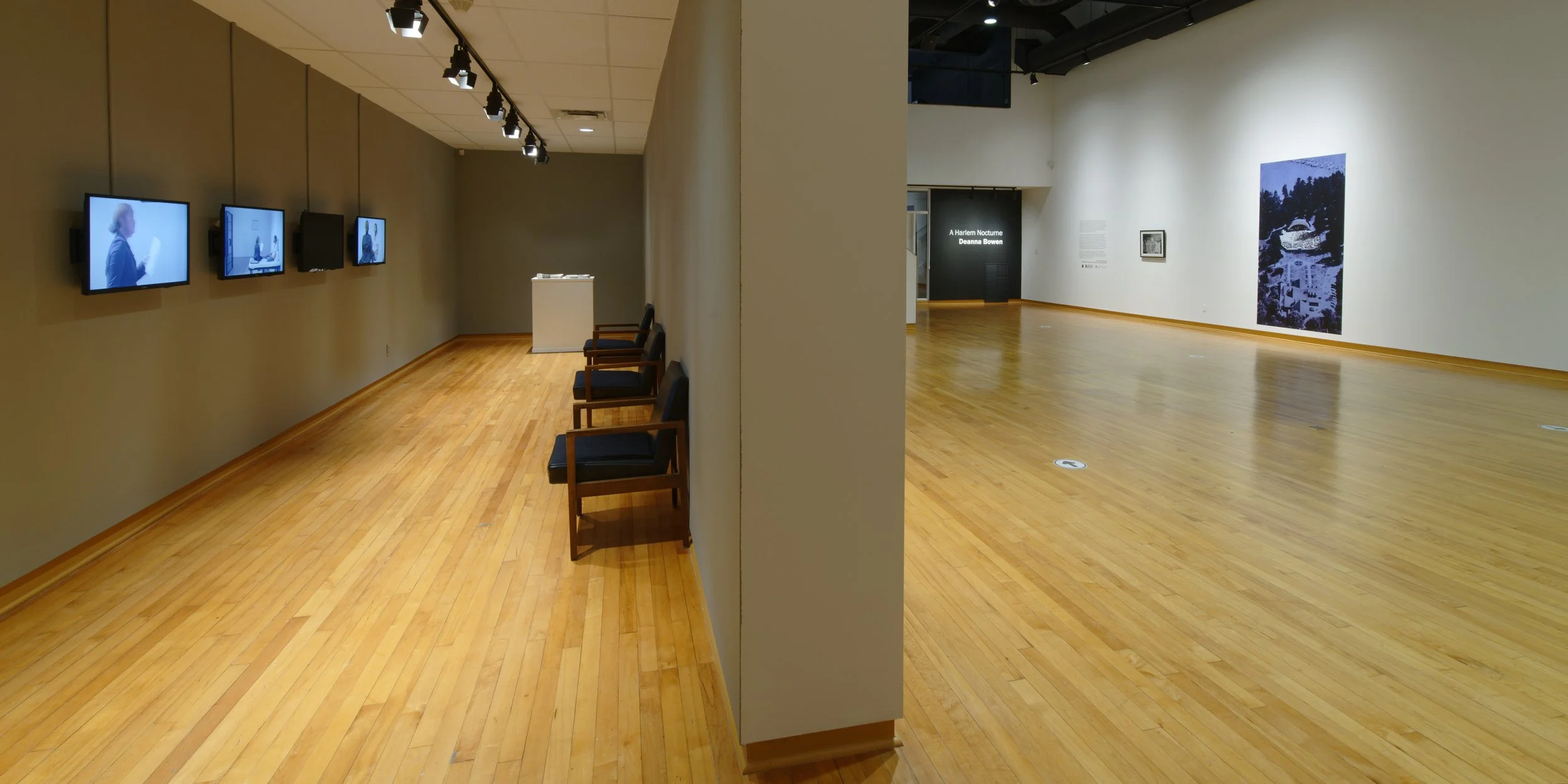 Installation view of "Deanna Bowen A Harlem Nocturne" (Thames Art Gallery 2021)