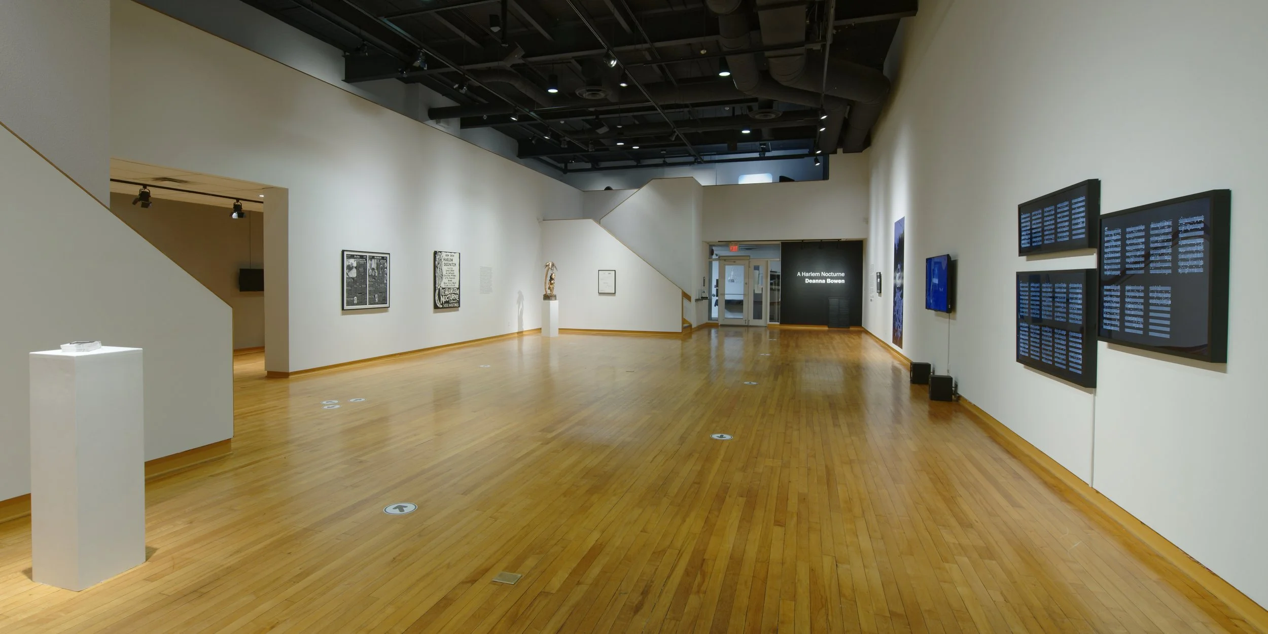 Installation view of "Deanna Bowen A Harlem Nocturne" (Thames Art Gallery 2021)