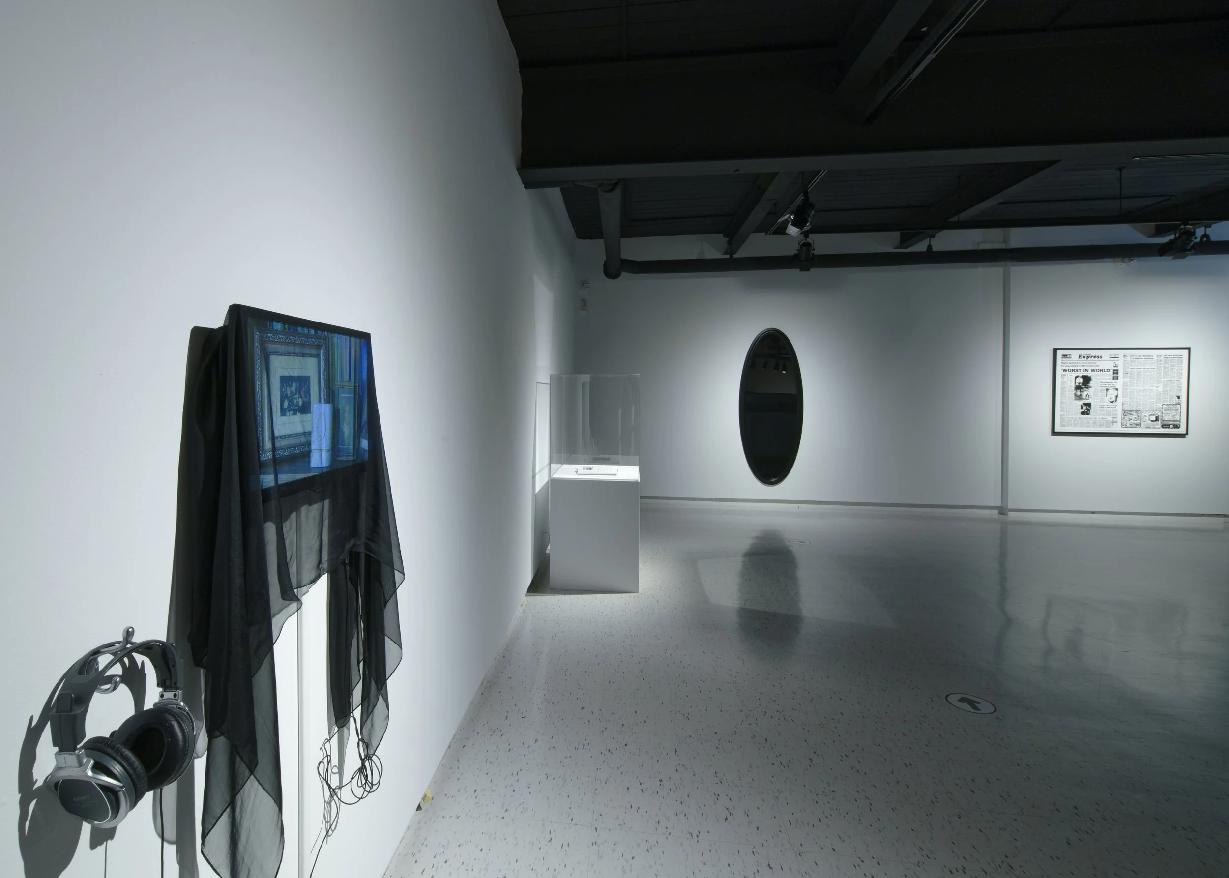Installation view of "Deanna Bowen A Harlem Nocturne" (Thames Art Gallery 2021)