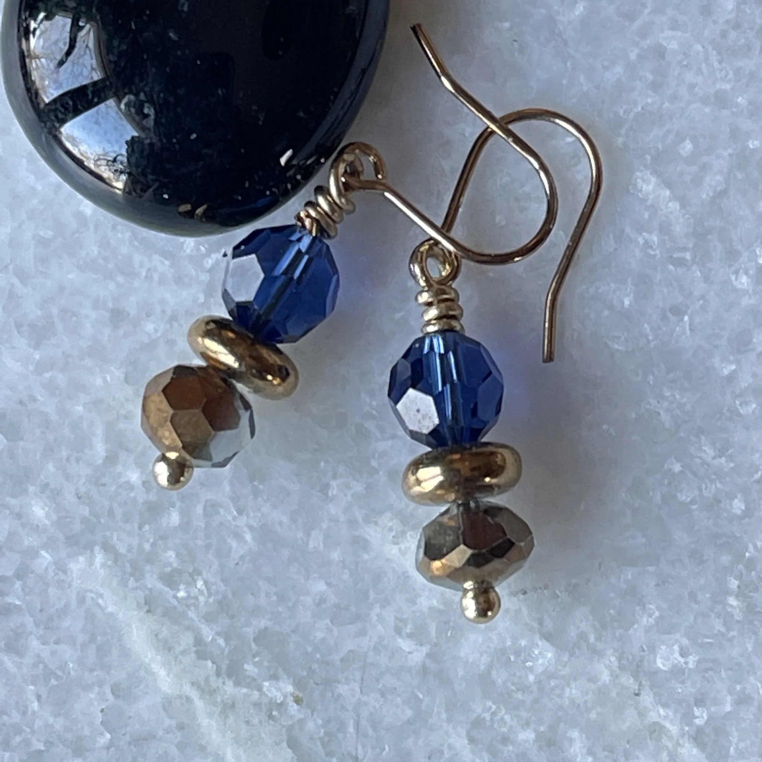 Austrian Crystal Drop Earrings  .5"