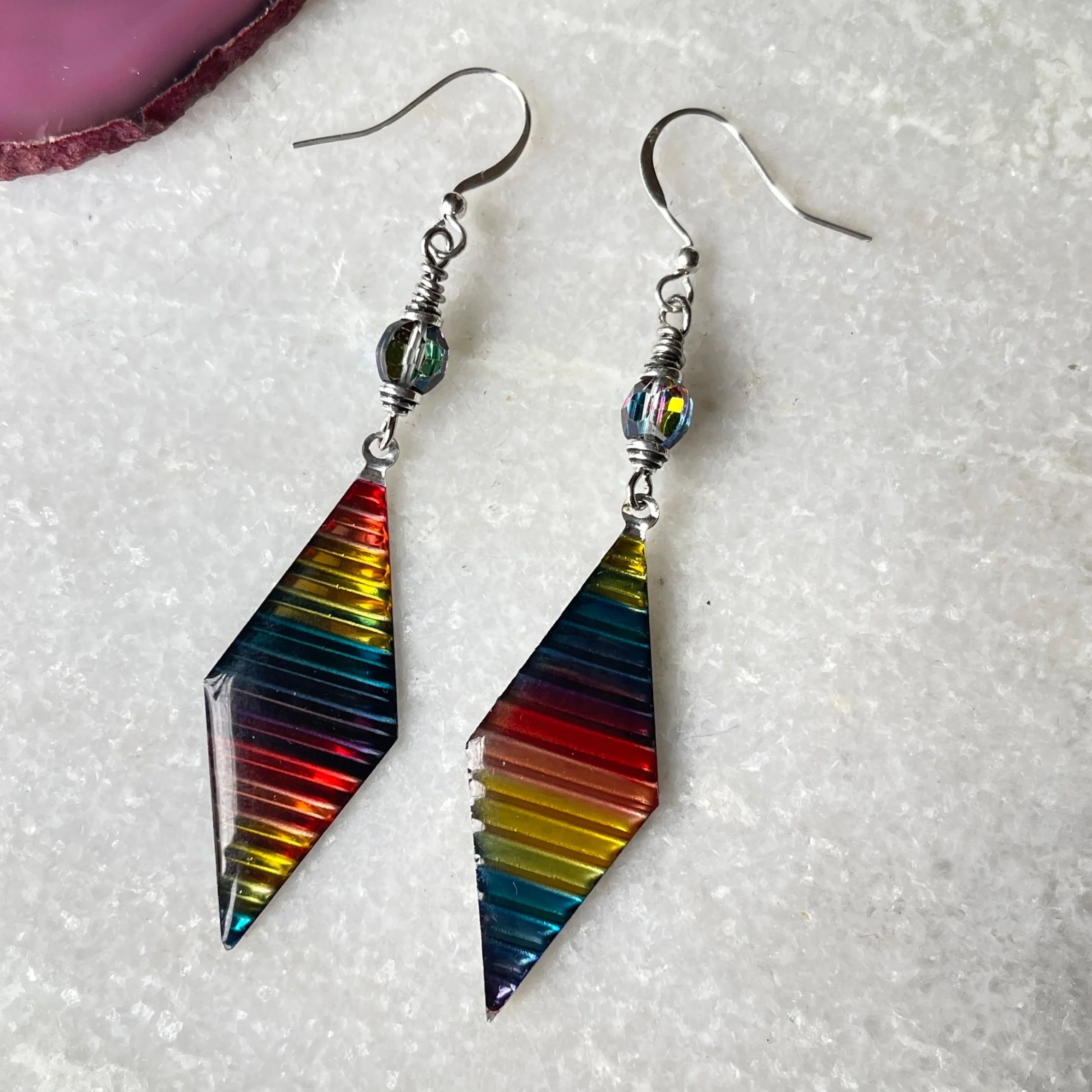 Multi-color Swarovski Crystal Coin Drop Earring  2'