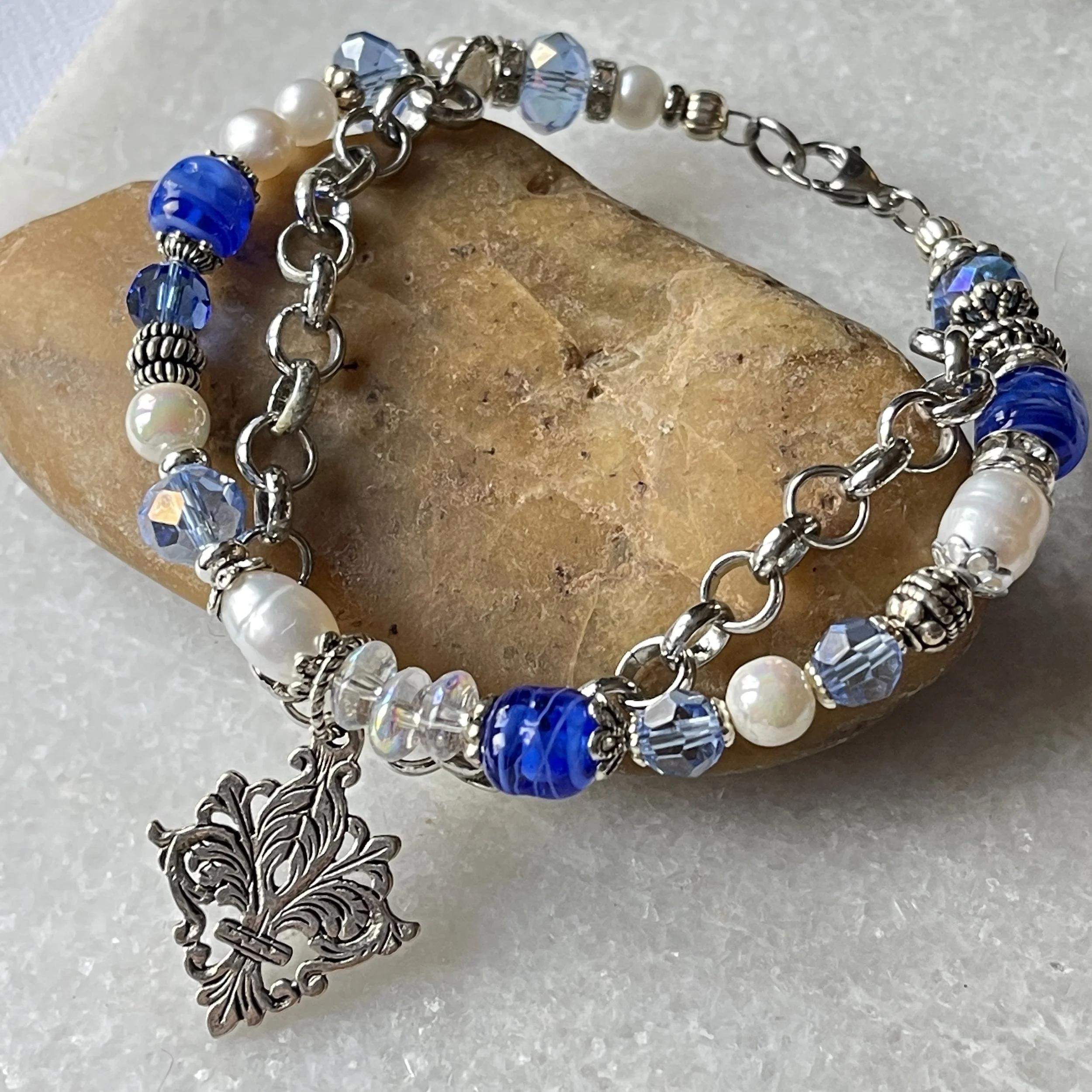 Vintage West German beads + Ayora pearl bracelet