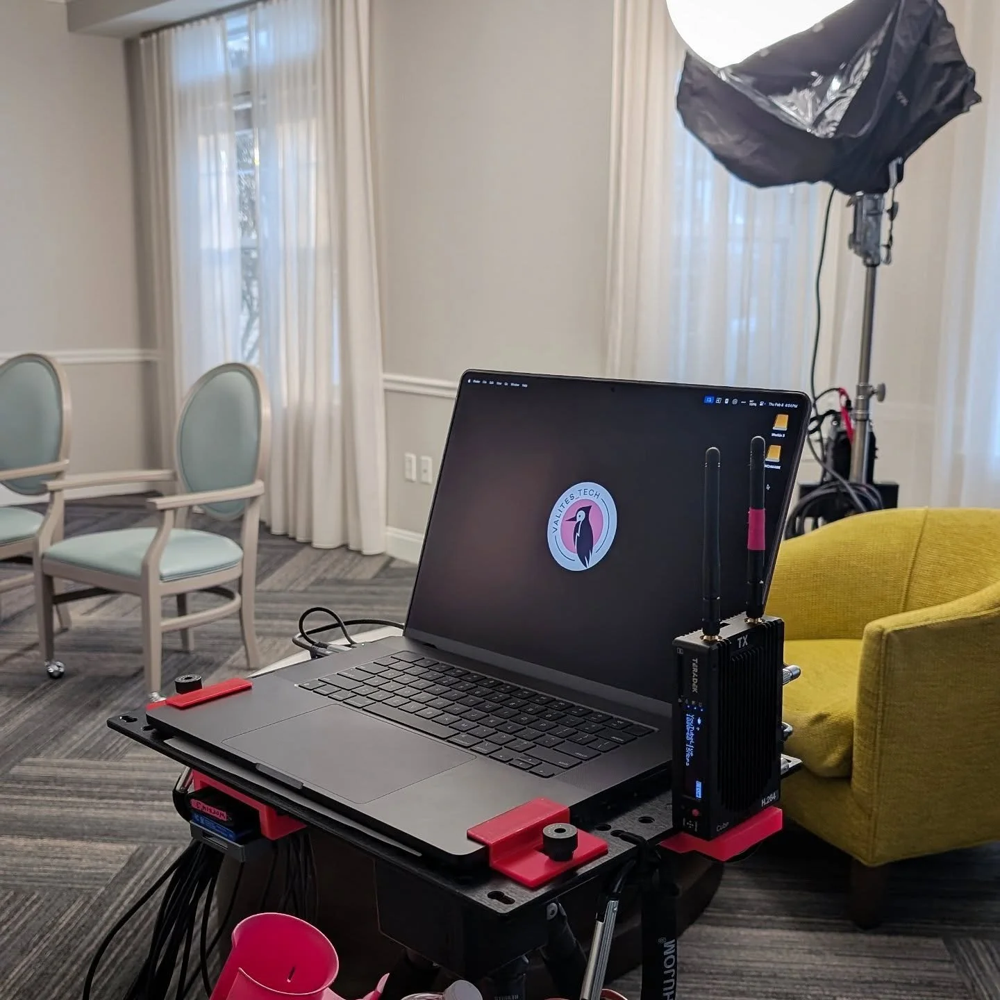 Backlight the tech station, make it look good. #setlife #valitestech #digitaltech #digitech #digiplate #inovativ #teradek #therobocup #coreswx #captureonepro #aputure