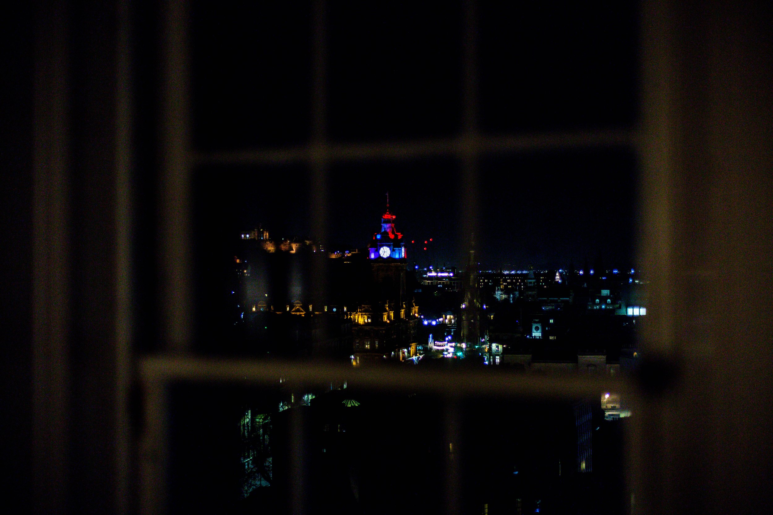 Princes Street at night.