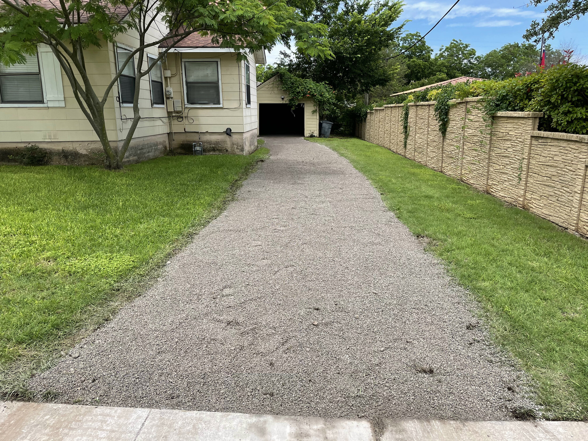 Gravel Driveway to Garage