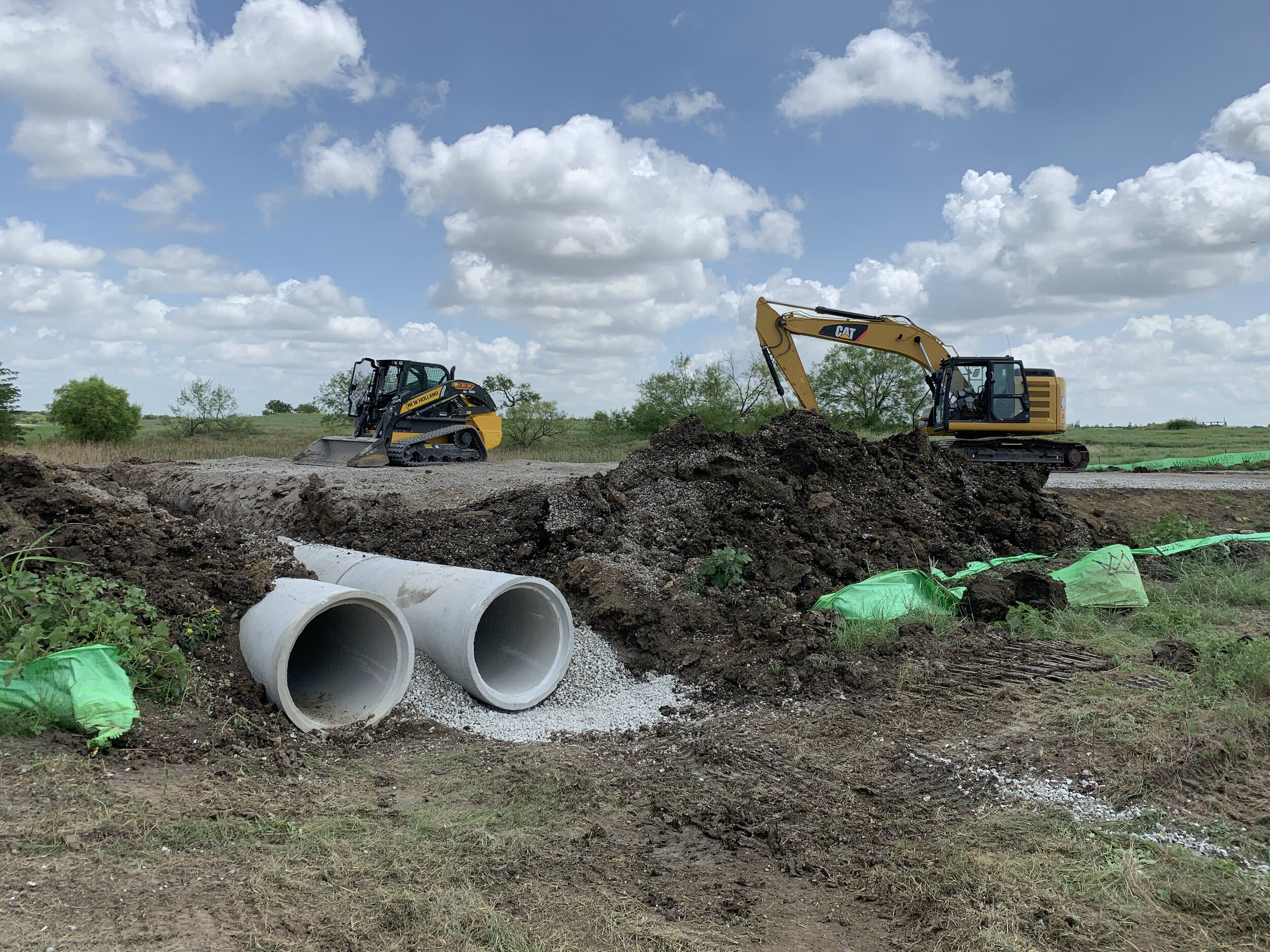 Excavation For Culvert With Diggers
