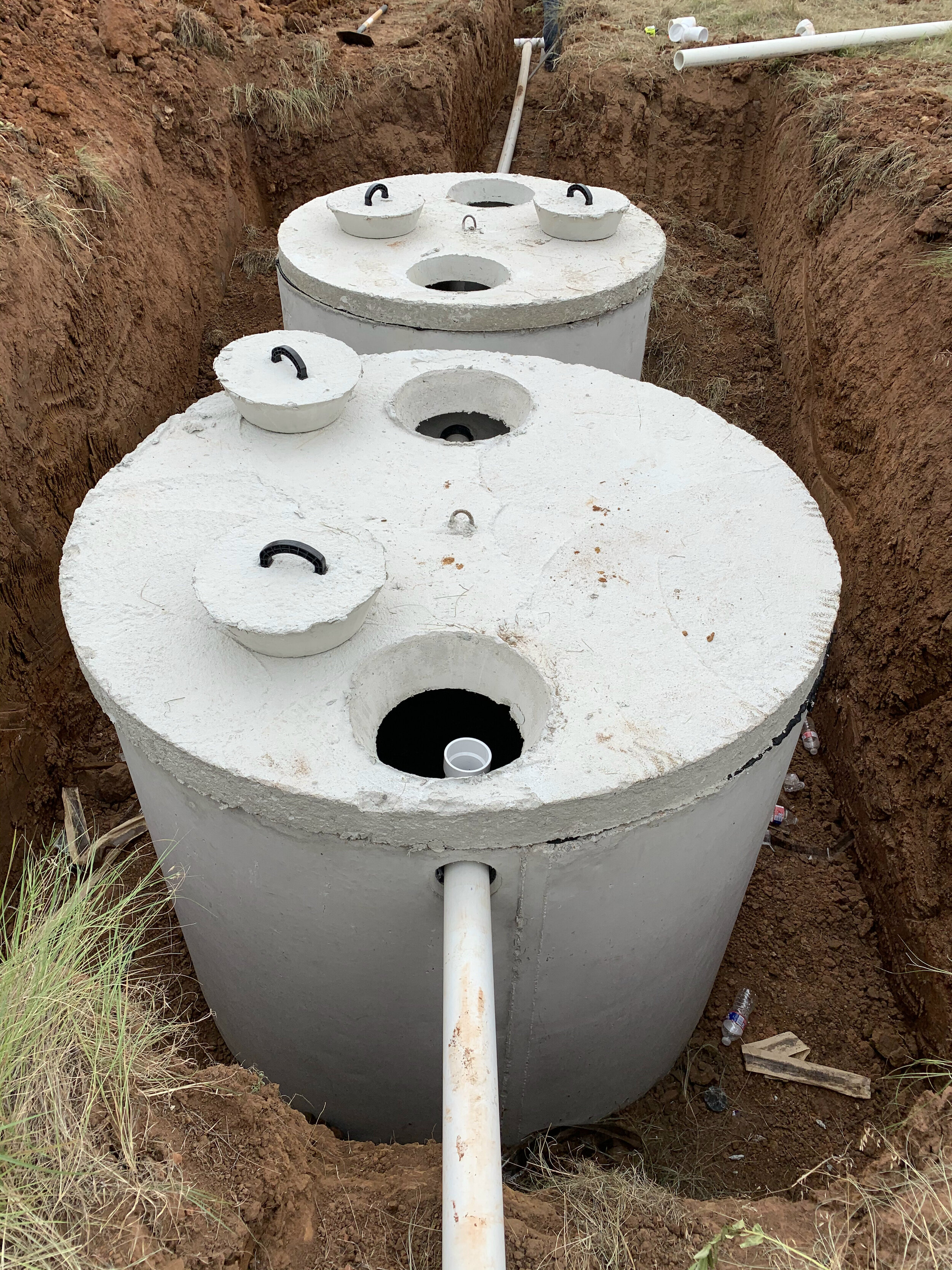 Septic Tank With PVC Pipes
