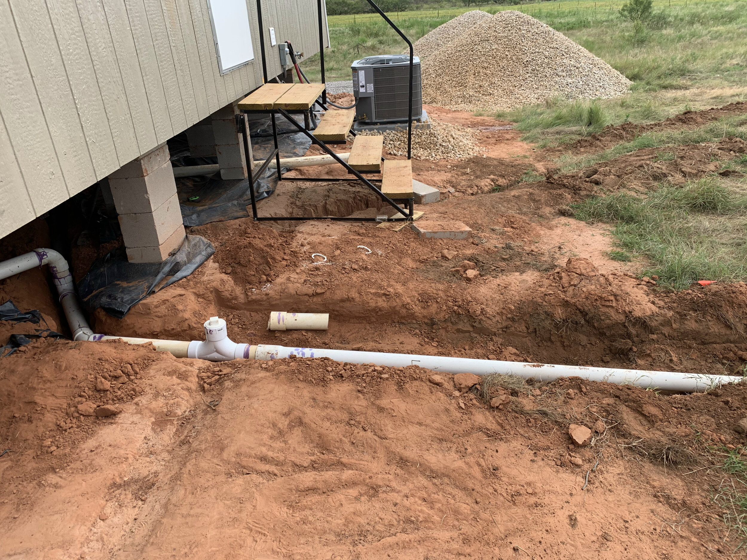 Septic Pipes Running From Building