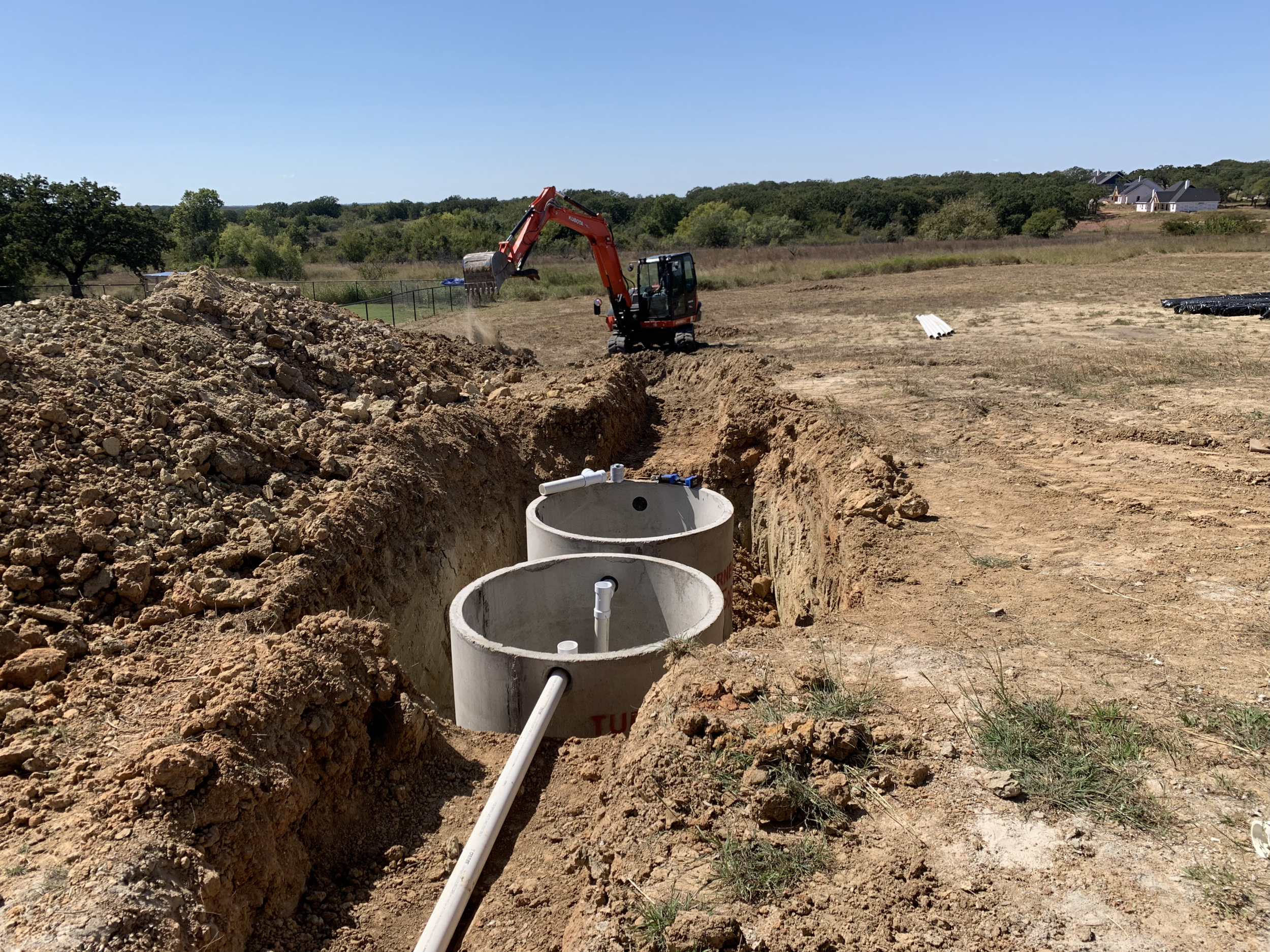 Excavation for Dual Septic Tanks