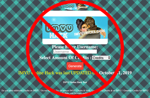 Los generadores de créditosgratuitospuedenhacer que teexpulsen de IMVU.