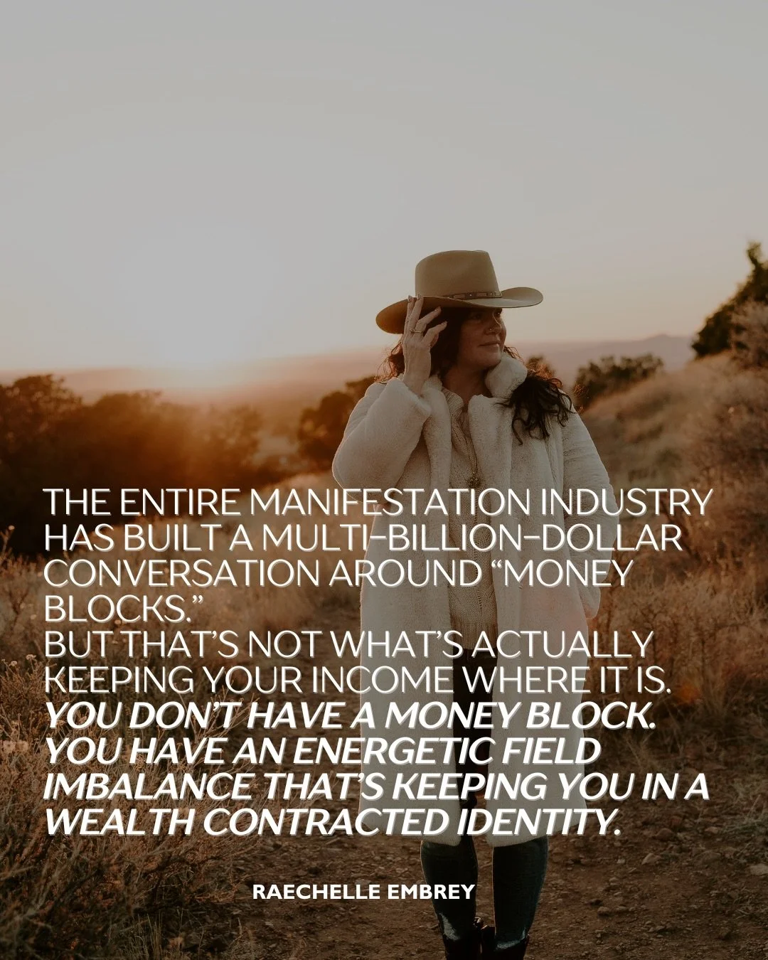 The entire manifestation industry has built a multi-billion-dollar conversation around &ldquo;money blocks.&rdquo;

And it keeps you focused on the wrong thing.
Because what&rsquo;s actually capping your income&hellip;
is your energy field.

Your ene
