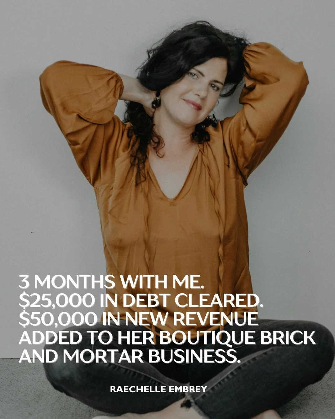 3 months with me. $25,000 in debt cleared. $50,000 revenue added to her boutique brick-and-mortar business. A deed to the building in which she runs her business. Hers outright. And a divorce finalized after gnarly negotiations where she held her pow