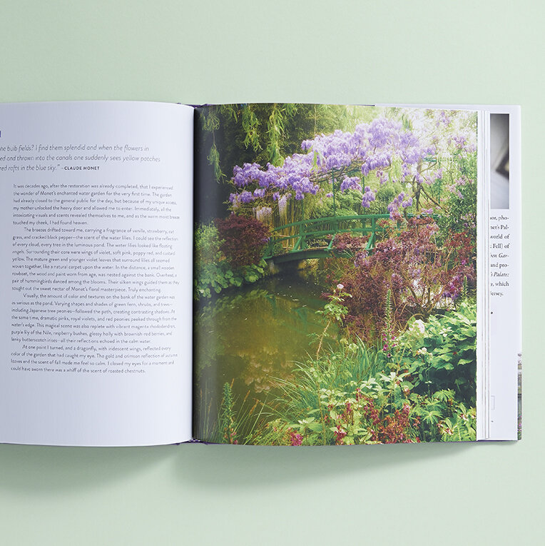 Everyday Monet book page showing Monet's garden