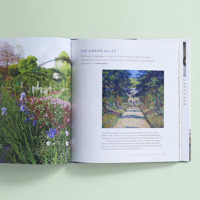 Everyday Monet book inside page showing Monet's garden, Grande Allee