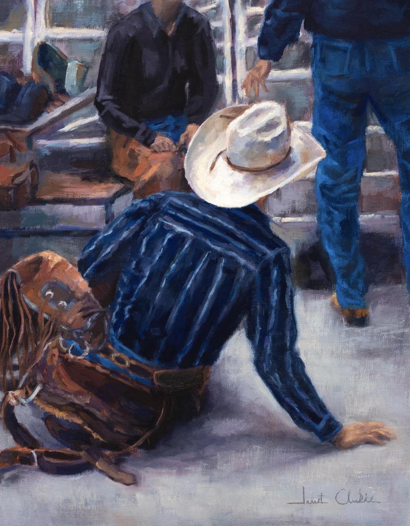 SOLD -"Life of a Cowboy" 11"x14" oil on panel framed