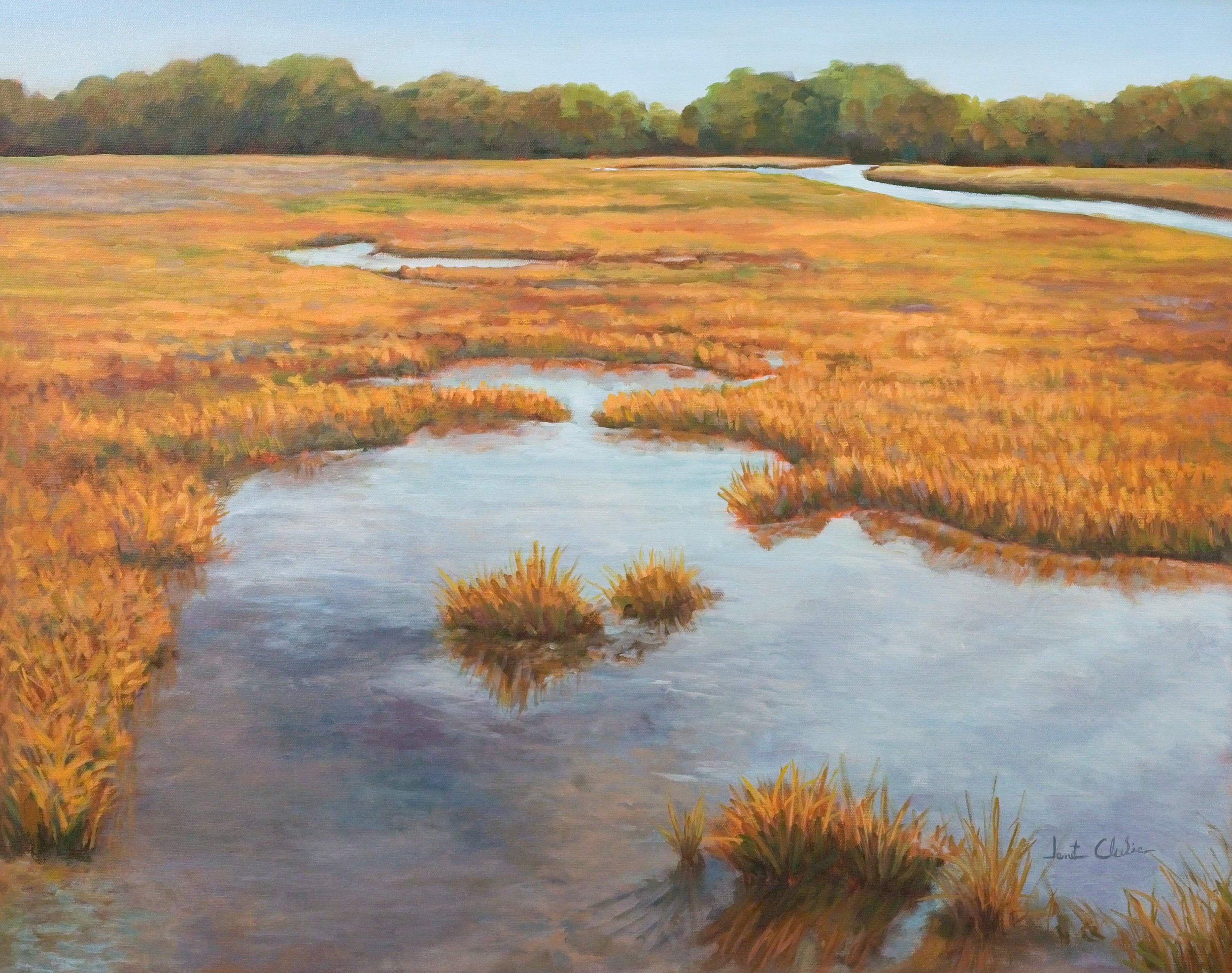 "Low Country Marsh" Oil on Canvas 24"x30" Framed - Available