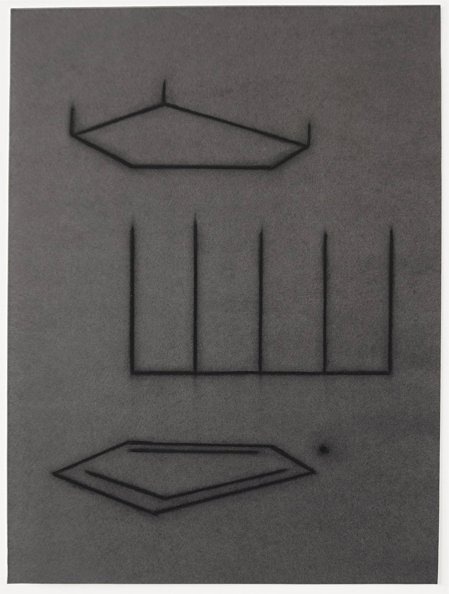 Inhabited space 11/
2025/
Charcoal and ink on cotton paper/
40 x 30 cm