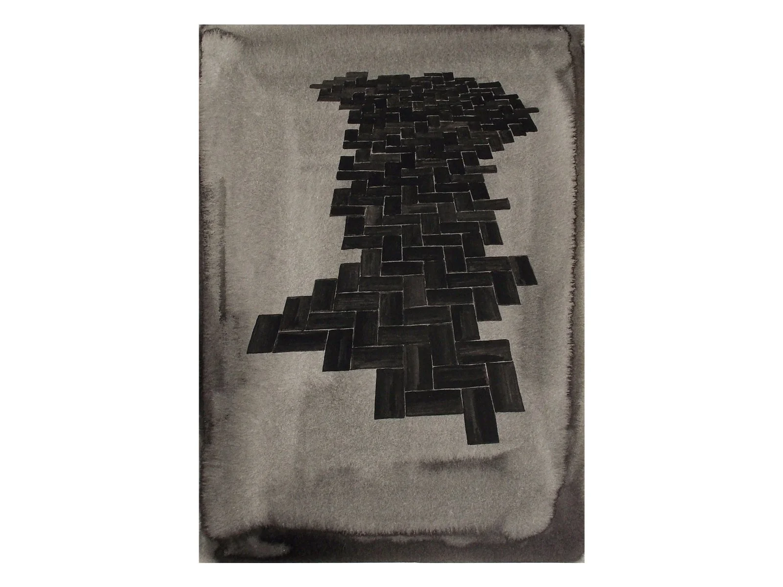 Het is stil in zijn laagje stof 6/ 2021/ gouache and ink on paper/ 34 x 24 cm/