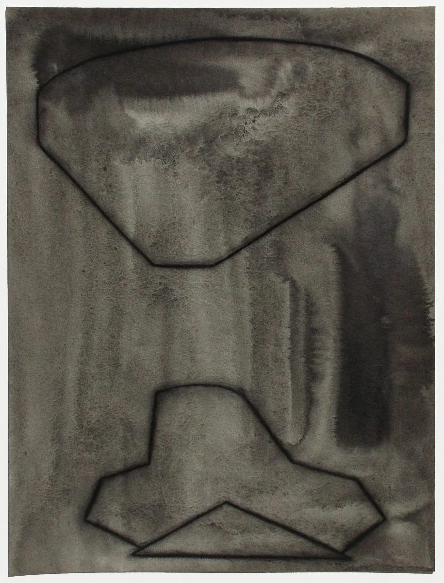 Het is stil in zijn laagje stof 1/ 2021/ Charcoal and ink on paper/ 40,0 x 30,0 cm/