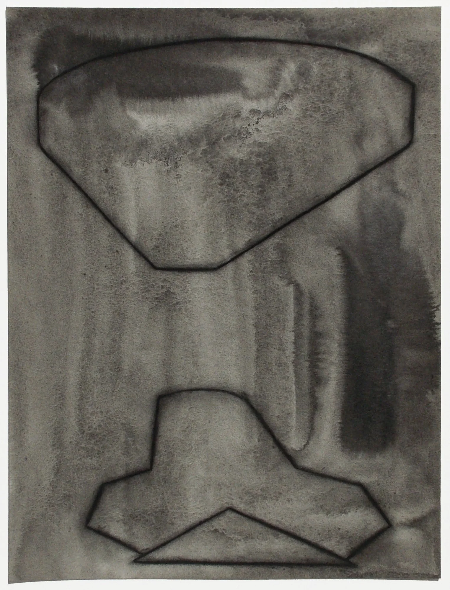 Het is stil in zijn laagje stof 1/
2021/
Charcoal and ink on paper/
40,0 x 30,0 cm/