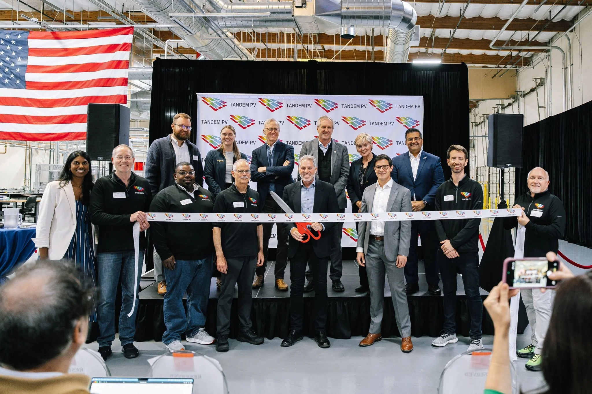 Tandem PV team at ribbon cutting ceremony