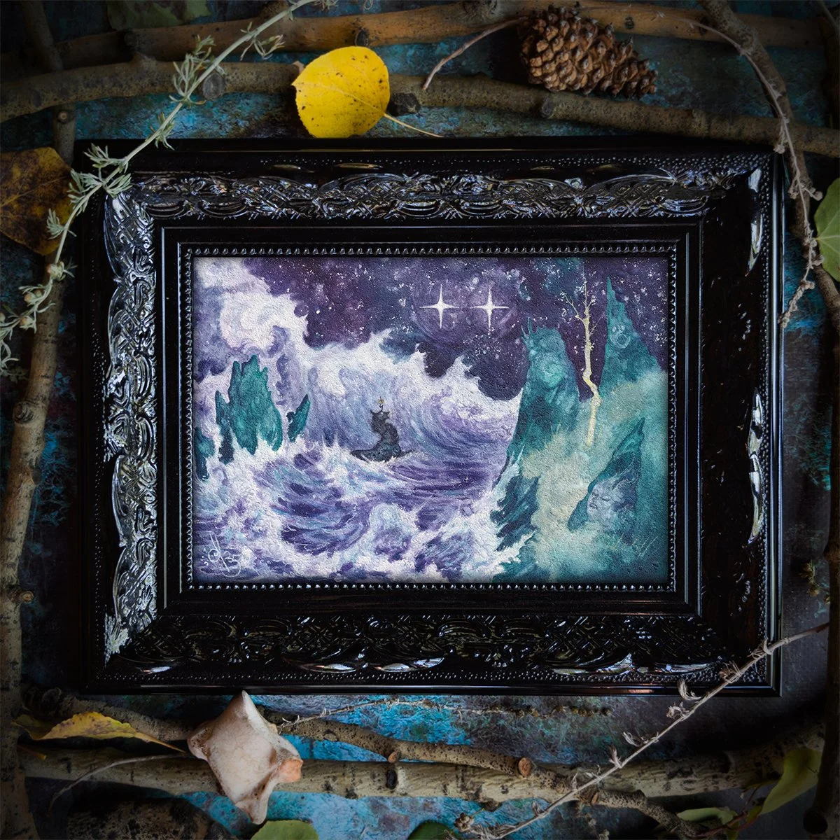 When You See Me You’ll Know Me Though I’ll Shape-Shift and Gleam - watercolor-painting-donne-toi-la-lune-dtll-aria fawn-framed 1.jpg