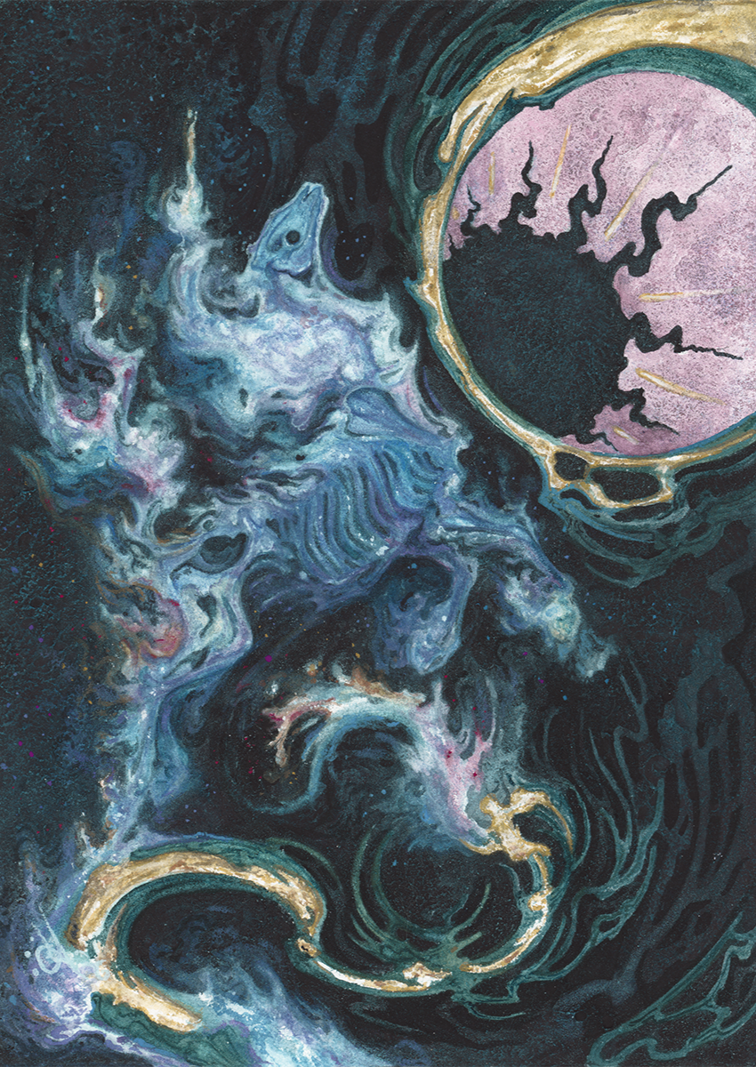 There once was a singing horse whose love of music blazed until it echoed across the forest like a thousand rays of starlight.

Jealous of their creativity, the wicked roots that grew within the world set the horse ablaze, turning their once joyful p