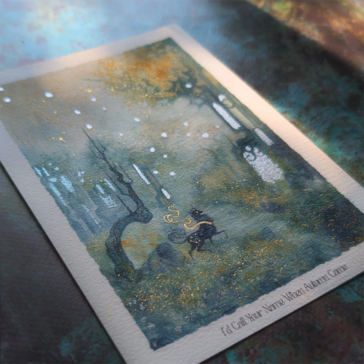 I’d Call Your Name When Autumn Came - watercolor-painting-donne-toi-la-lune-dtll-aria fawn - framed 4.jpg