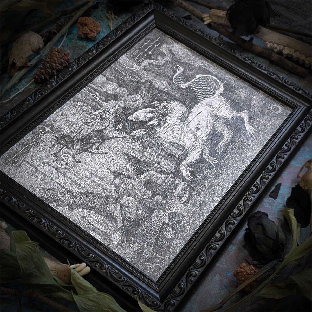 Cosmic Static Hunts You - Donne Toi la Lune - DTlL - Graphite Drawing - Aria Fawn - framed 2.jpg