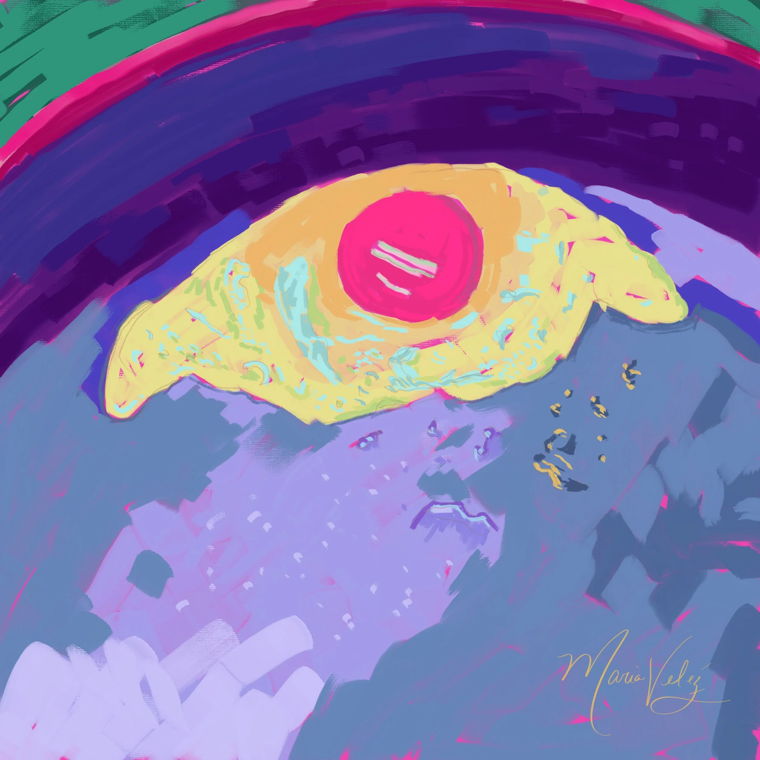 I Like mine Fried   Digital Oil painting 2023