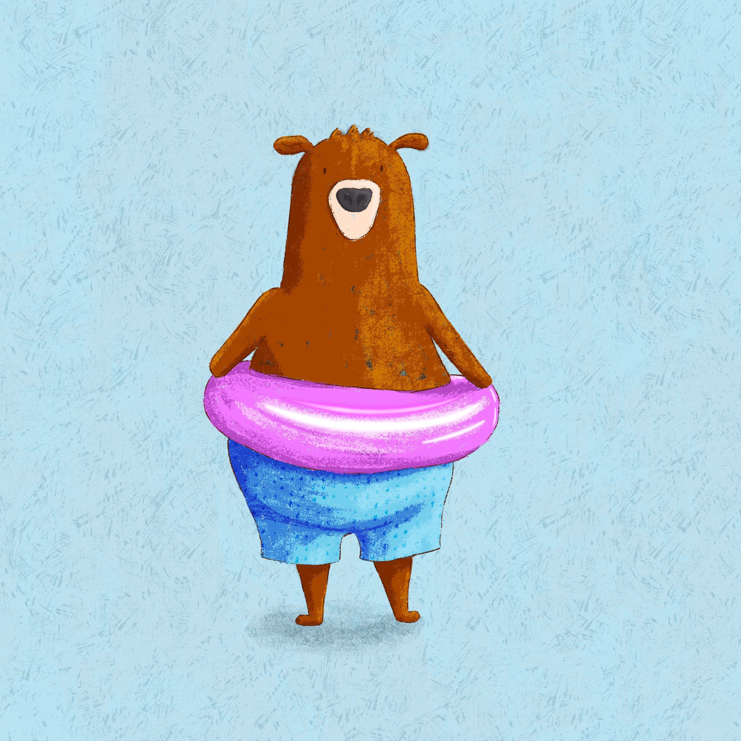Harold the Bear with his floaty