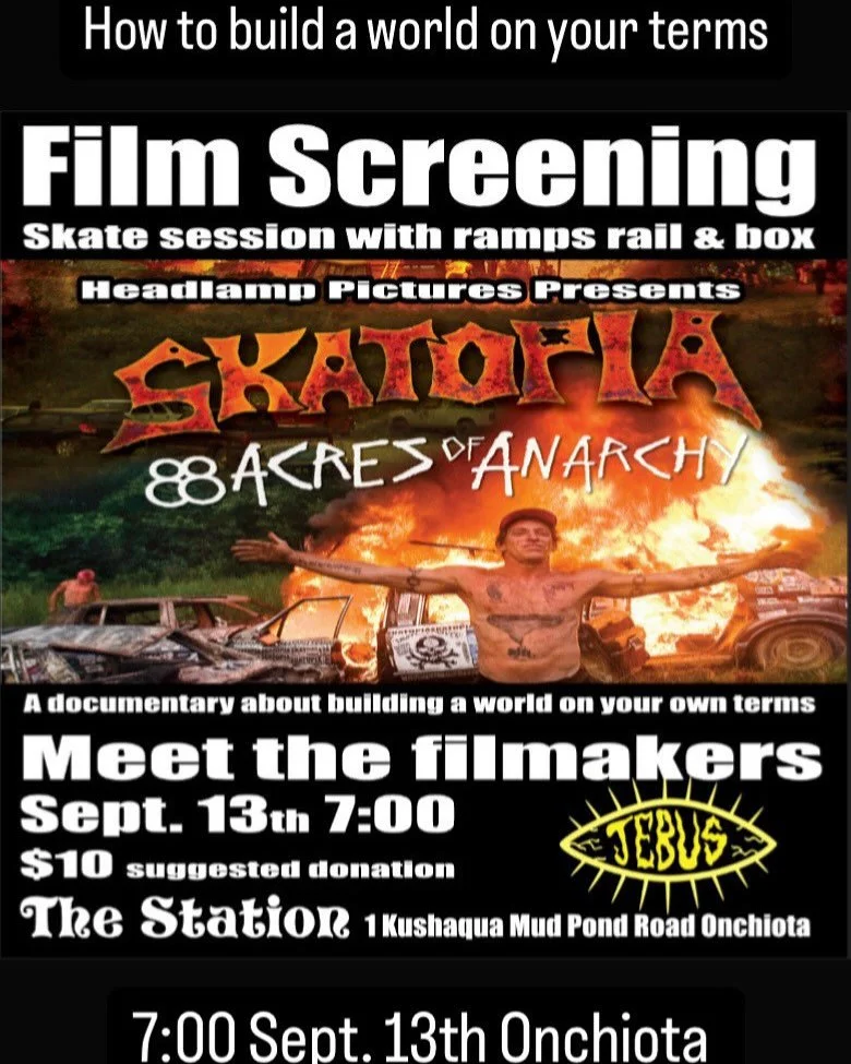 Come out Saturday to skate and watch this unflinching documentary about the 88 acre skateboard Mecca in the Appalachian Mountains  of Ohio known as Skatopia.  Skatopia 88 acres of Anarchy is not just another skateboard film. It&rsquo;s a film that ex