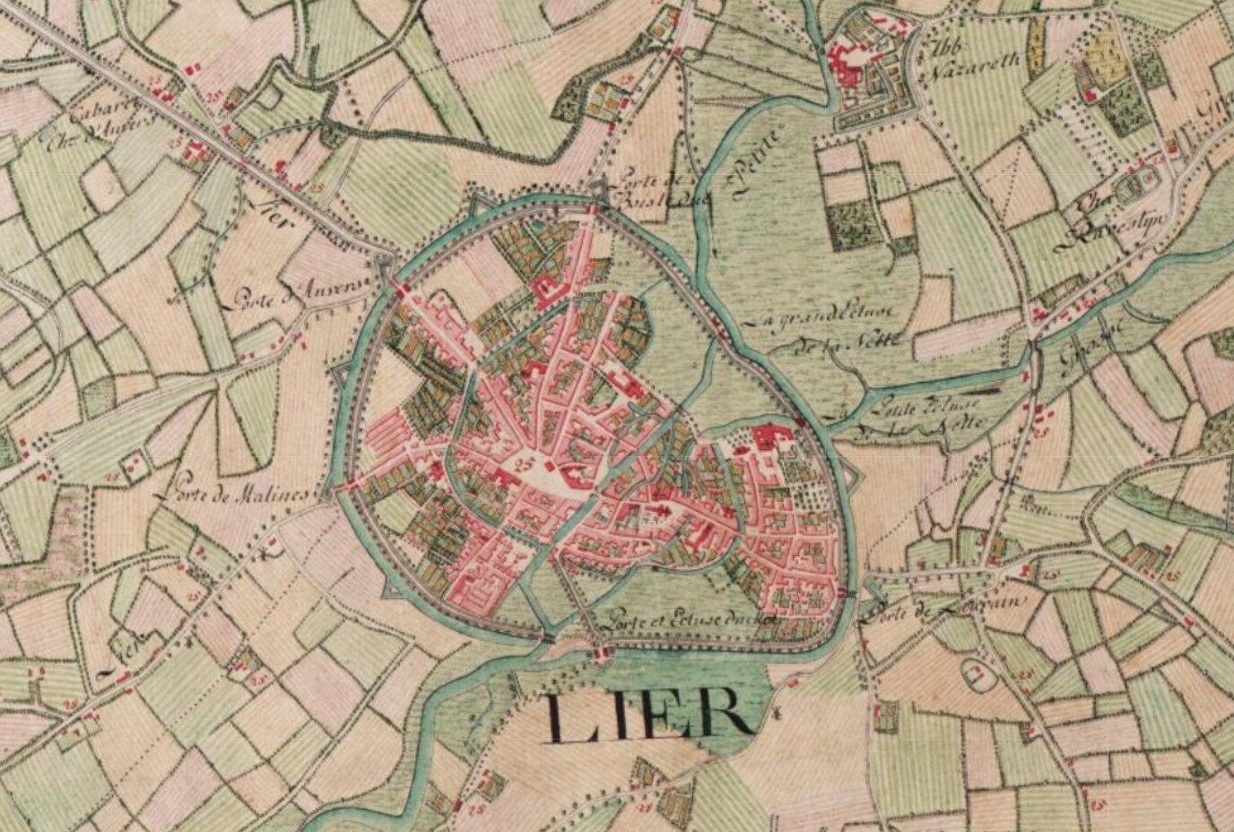 Figuur 9 Ferrariskaart - Stad Lier