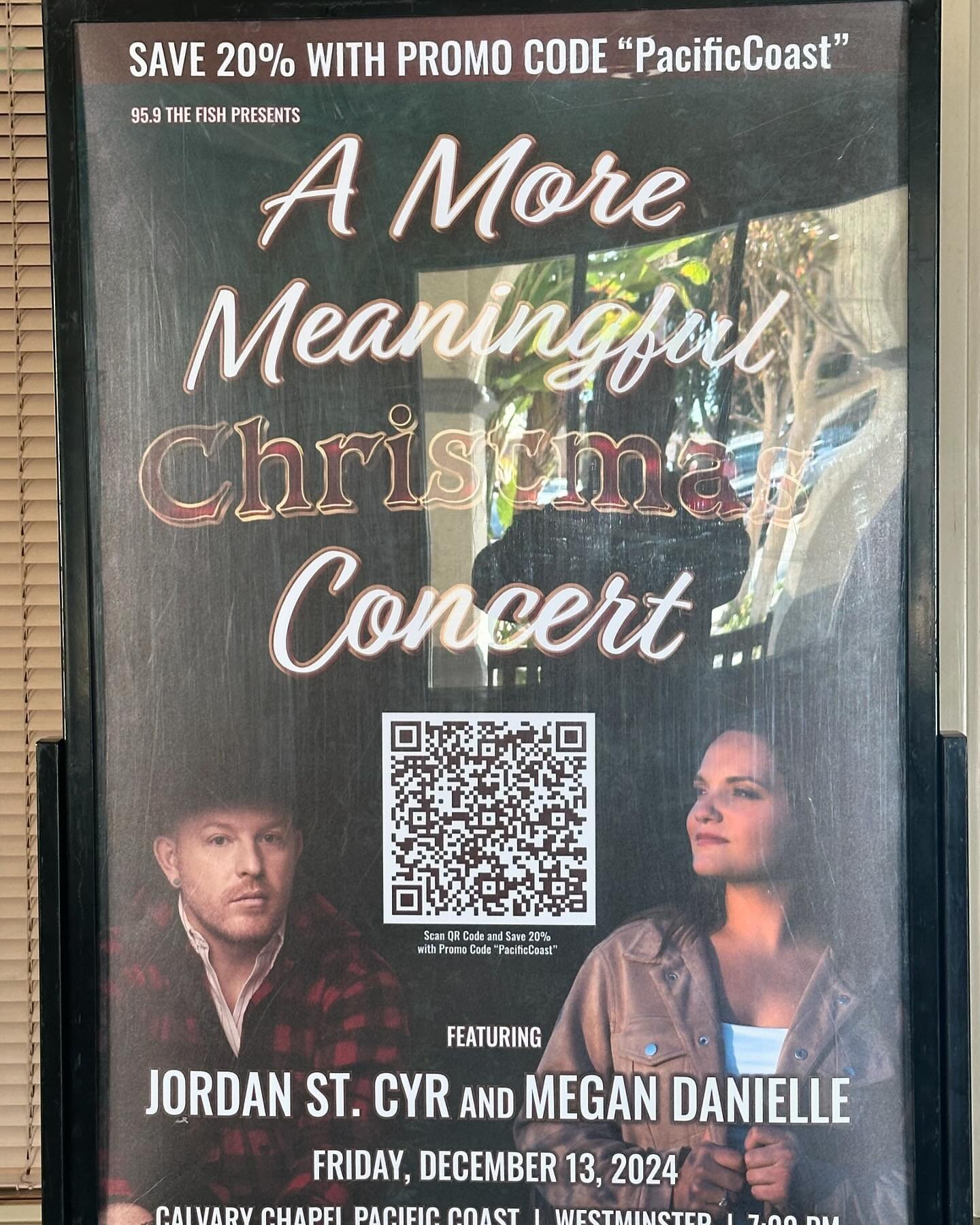 Friday, December 13, Calvary Chapel Pacific Coast concert