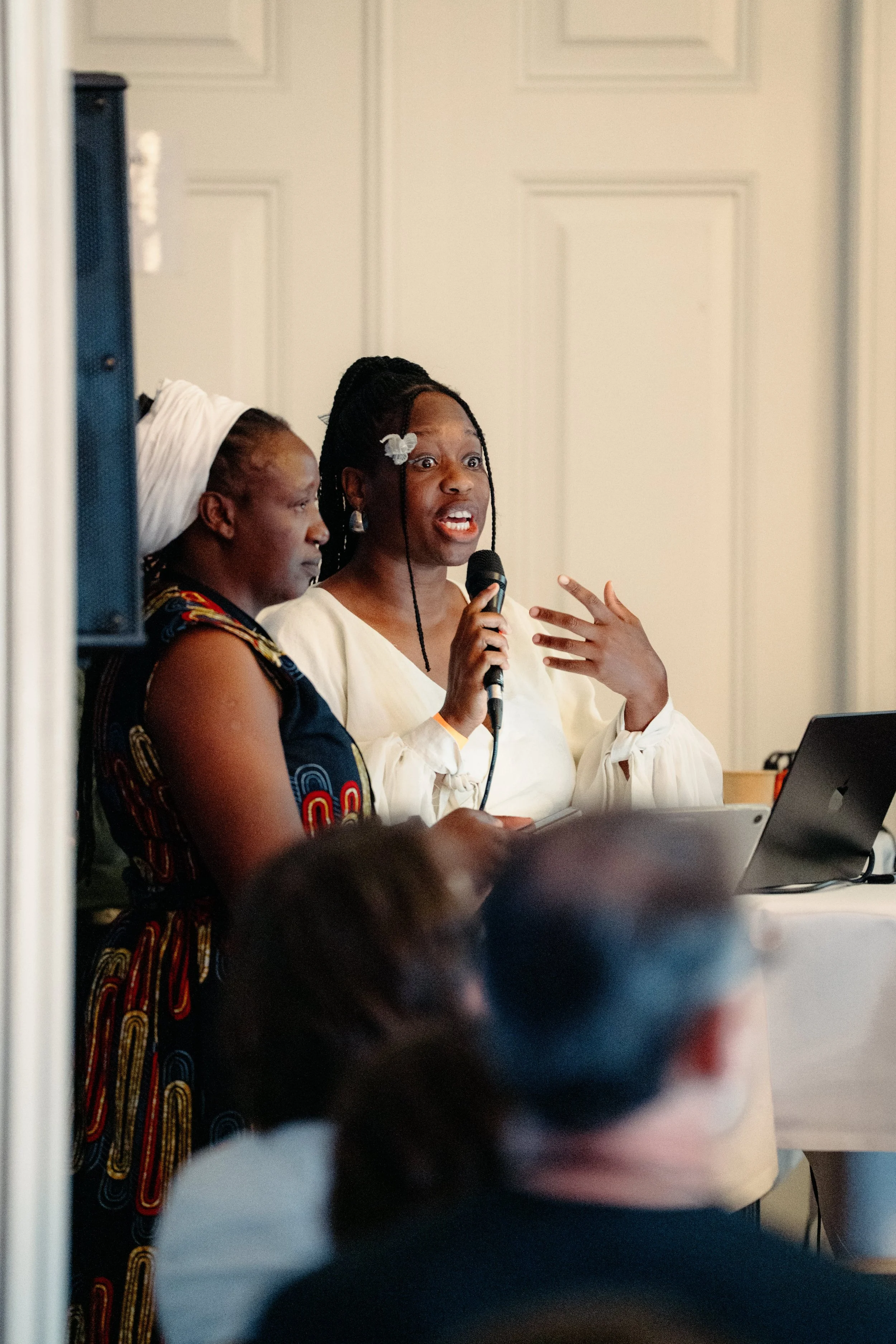 Sabina Mutsvati and Chipo Mapondera present at the CPH:LAB showcase at CPH:DOX 2025